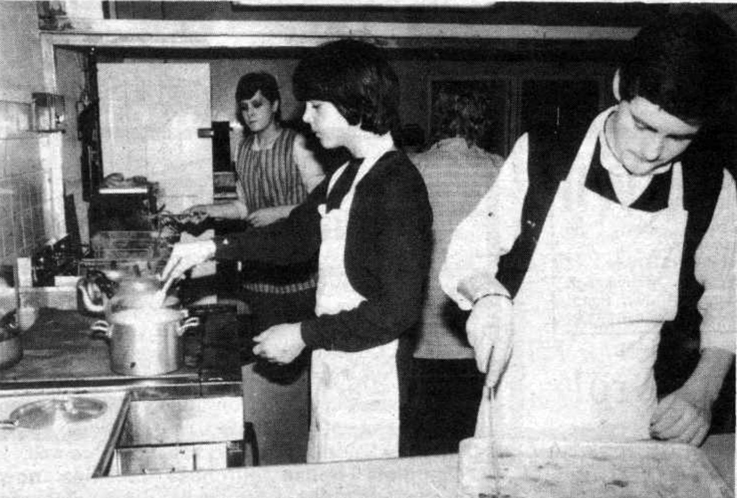 TRAINING: Working in the kitchen at Colinbrook Workshop in Lenadoon in March 1983