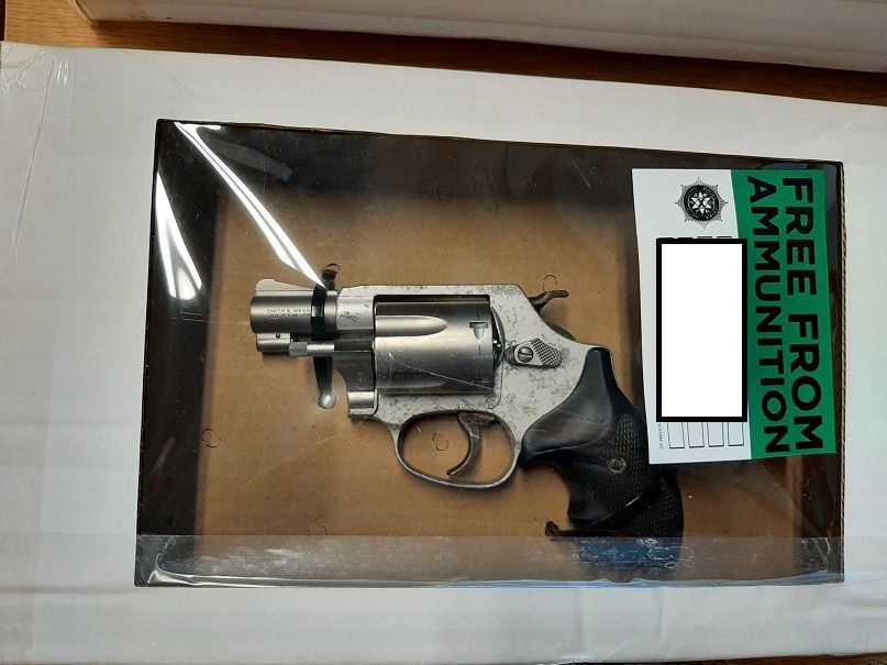 FIND: The suspected revolver that was uncovered during the search