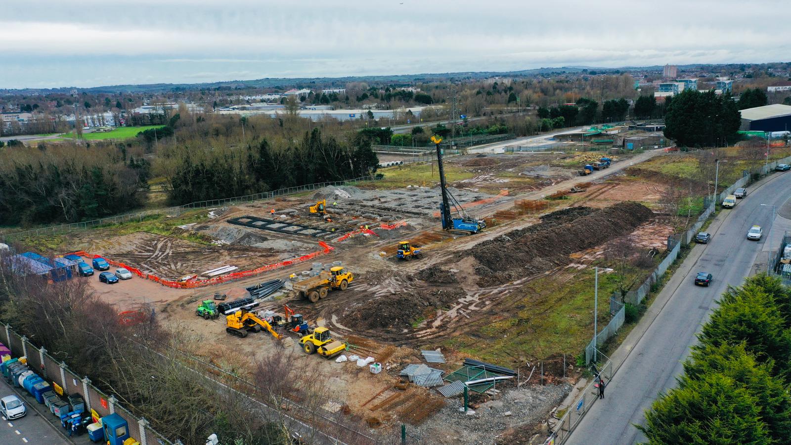 WORKS: Construction is currently ongoing at the former Waster water treatment site on Kennedy Way