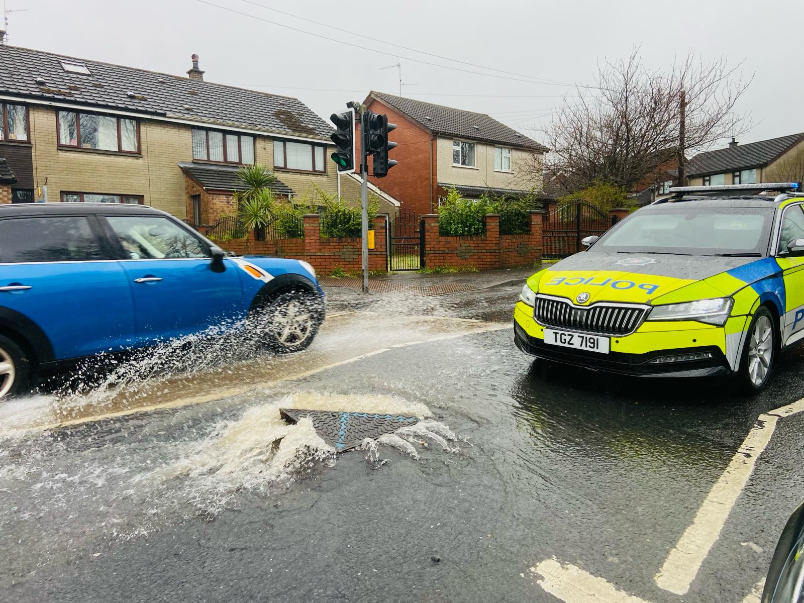 ERUPTION: The Shaws Road on Thursday morning