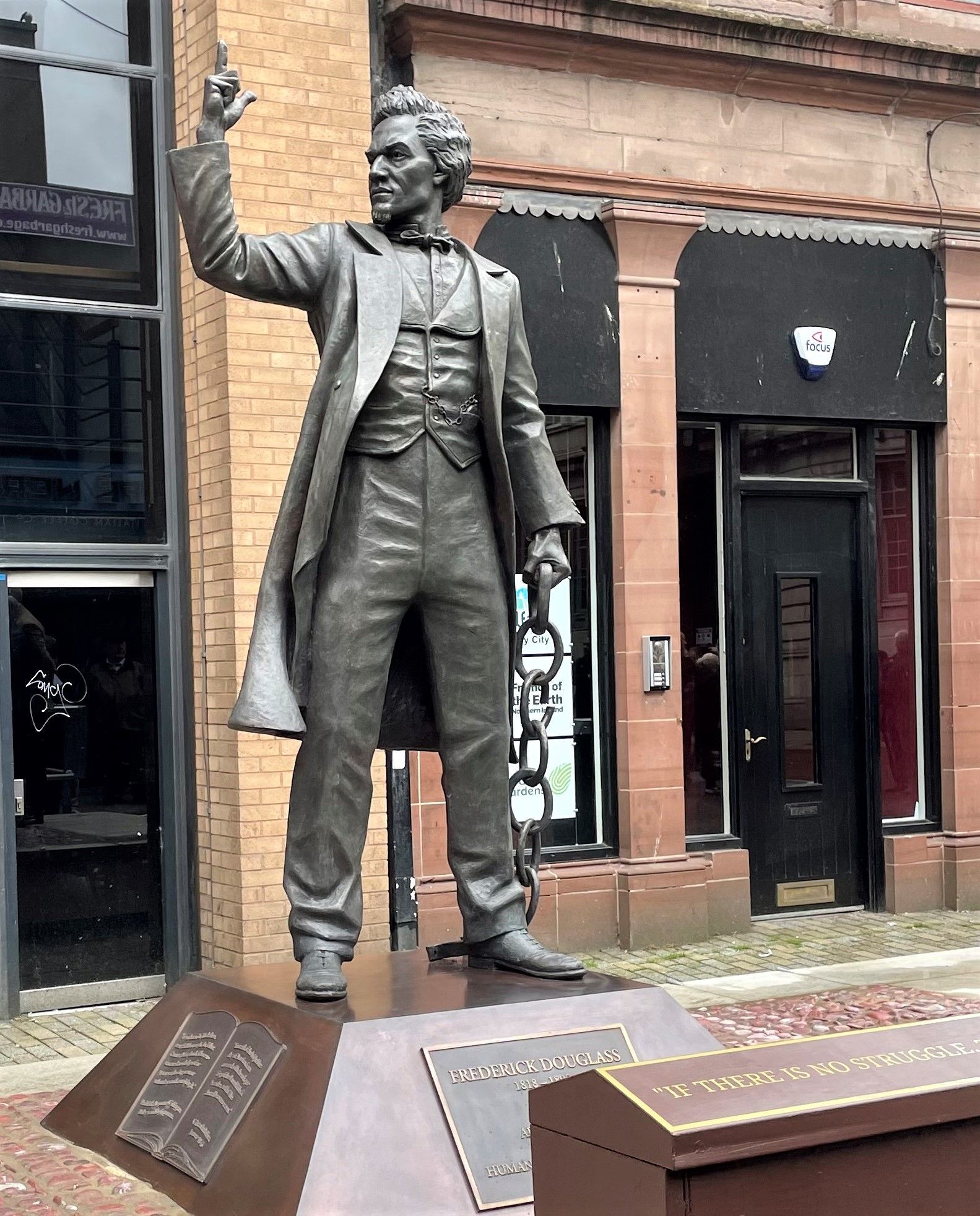 HISTORICAL FIGURE: The Frederick Douglass statue that was erected in Belfast last year
