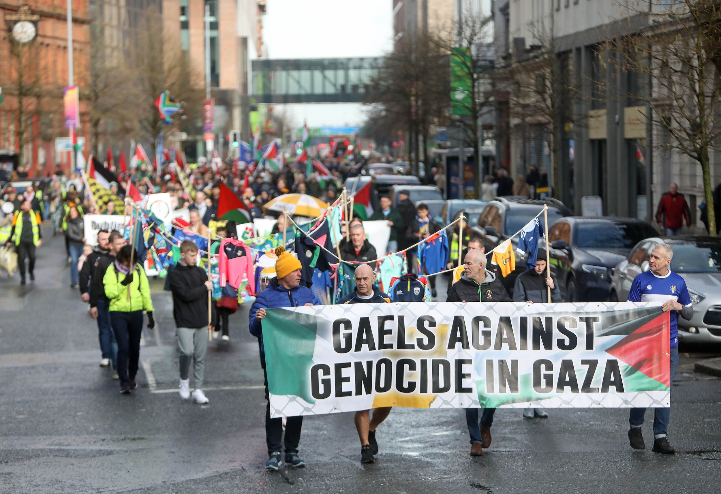 PALESTINE: Gaels Against Genocide in Gaza previously held a large demonstration at City Hall in February