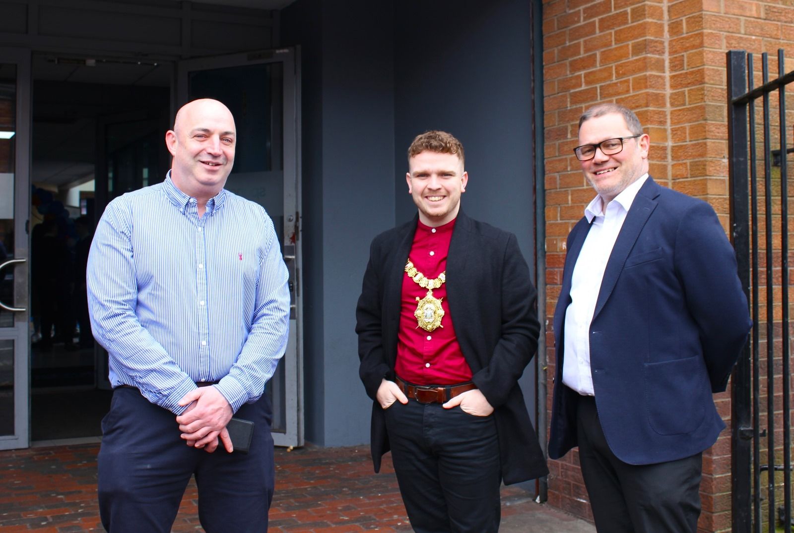Erik Ellison (Springvale Business Partnership Manager), Lord Mayor of Belfast Ryan Murphy and Marcus Benkirane (Director of Operations at Springvale) at the \'Meet the Employer\' careers event 