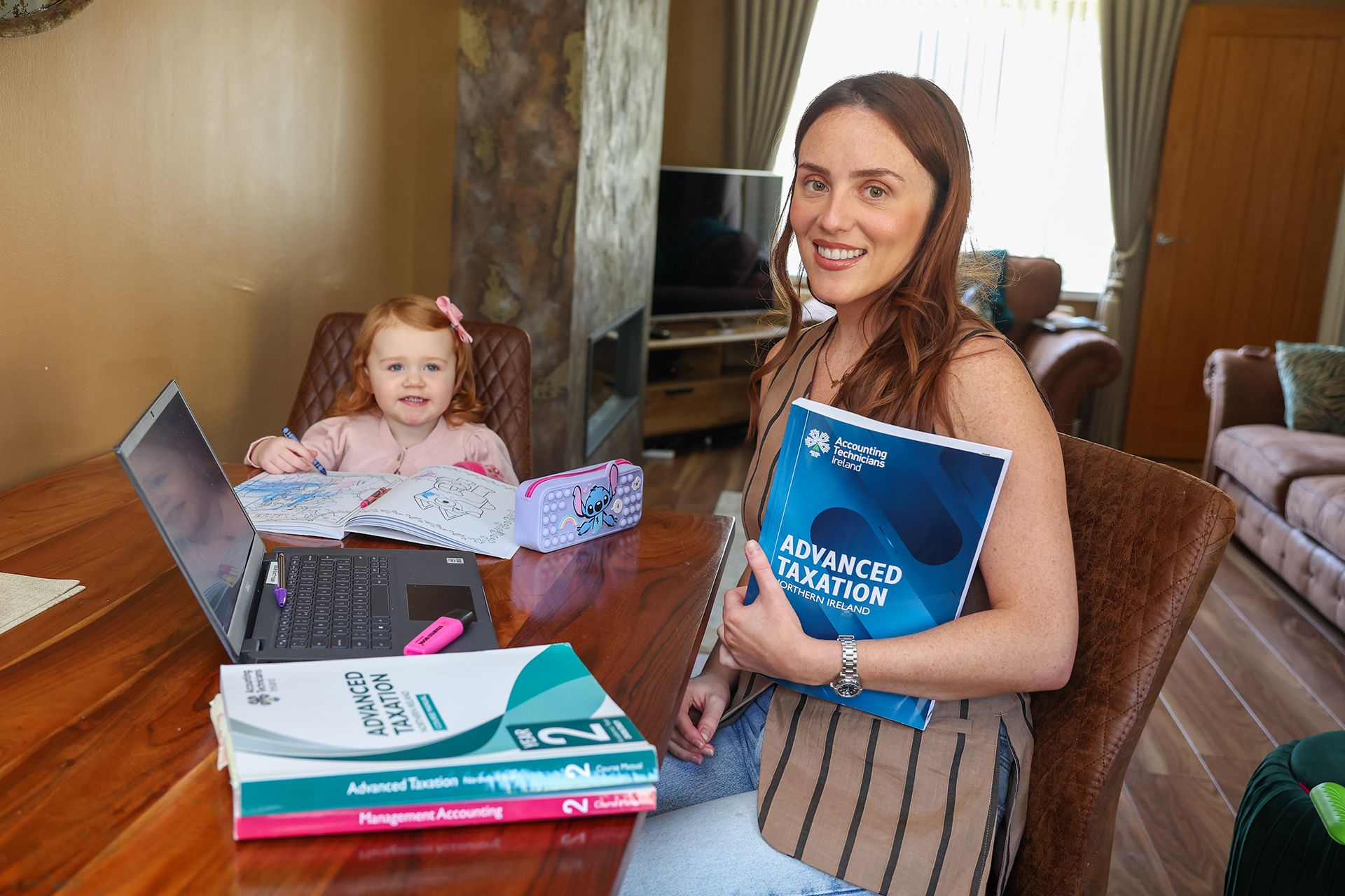 TEAMWORK: Catriona McGrattan and her daughter Harper. Catriona studied for and sat exams for her diploma whilst pregnant