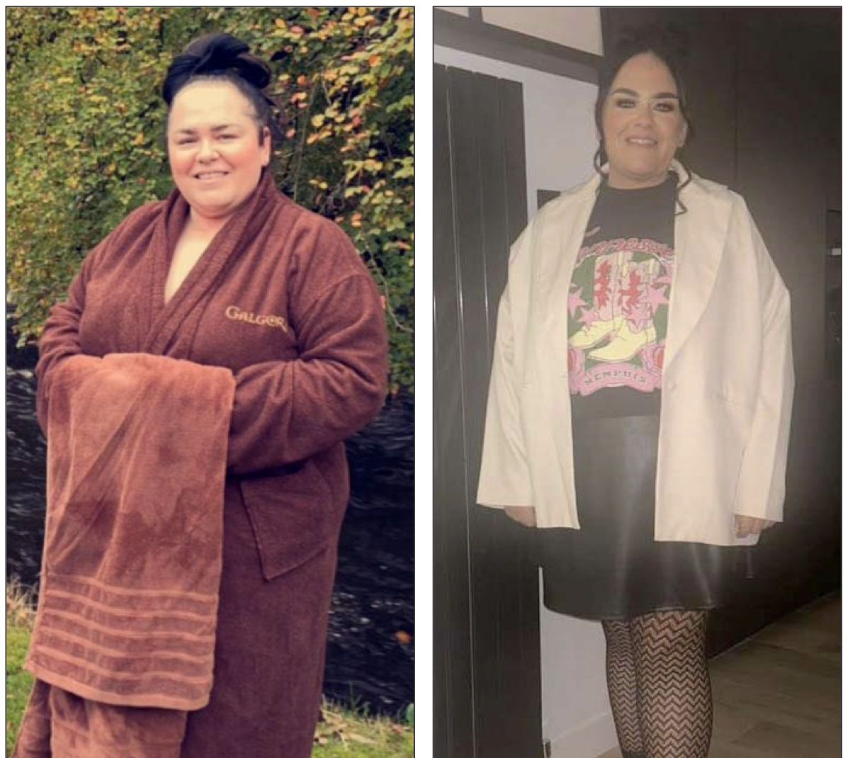 BEFORE AND AFTER: Jolene Frame has lost five stone and two pounds