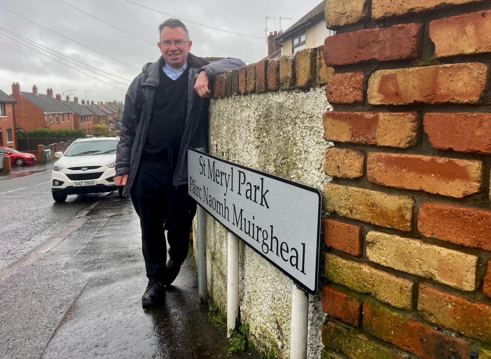 MISSION: Fr Martin Magill at St Meryl\'s Park, one of the streets he is keen to learn the history behind for his project
