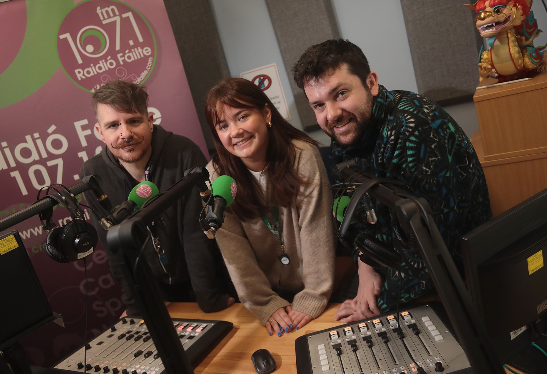 LE CHÉILE: Presenters Pól Ó Néill, Storm Eaton Kilgallen and Jack Mac Íomhair