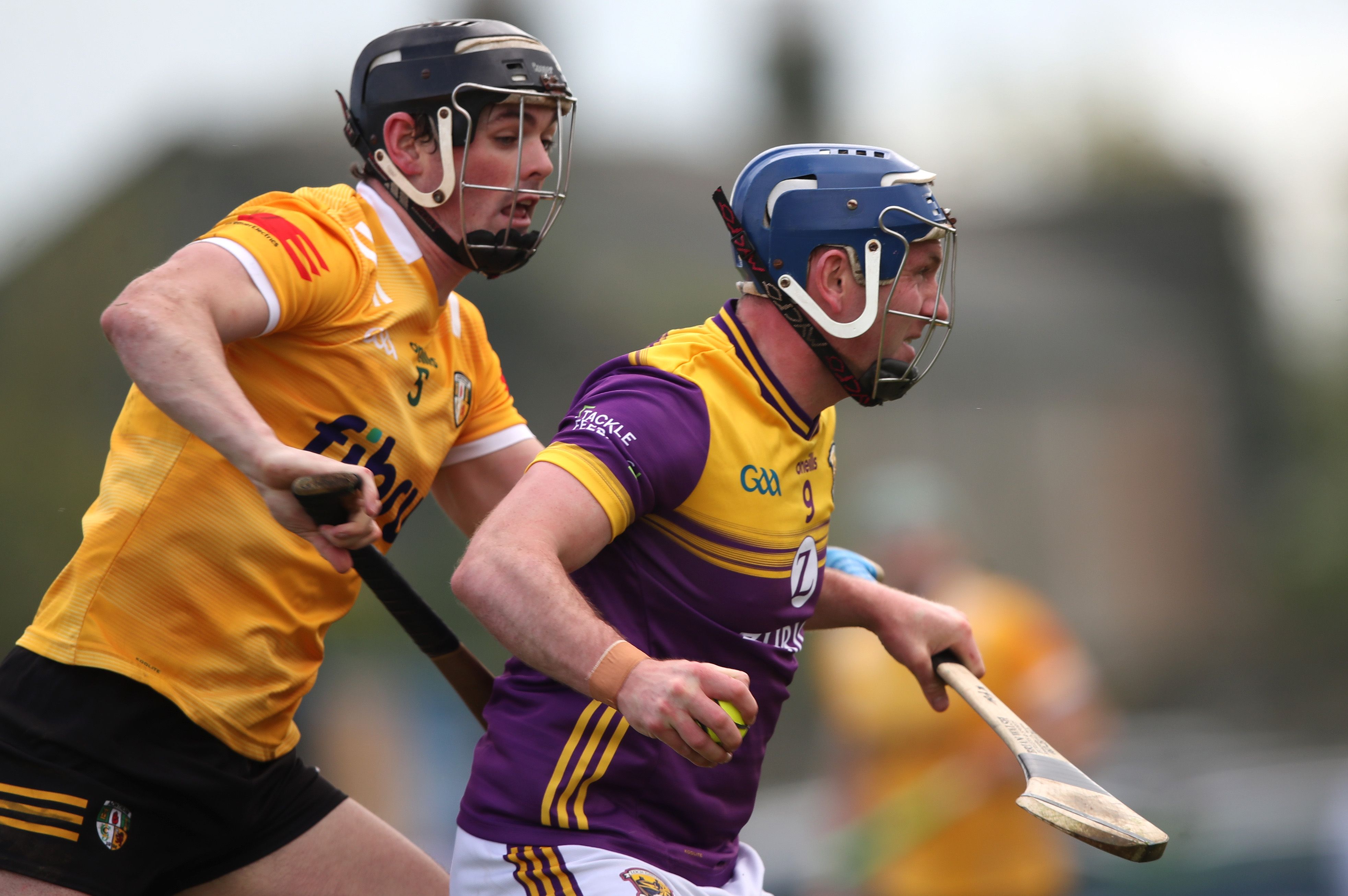 Gerard Walsh challenges Wexford\'s Kevin Foley on Saturday 