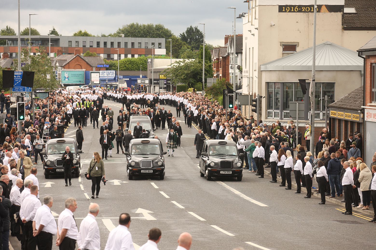 FINAL FAREWELL: The funeral of Bobby Storey in June 2020 on the Andersonstown Road
