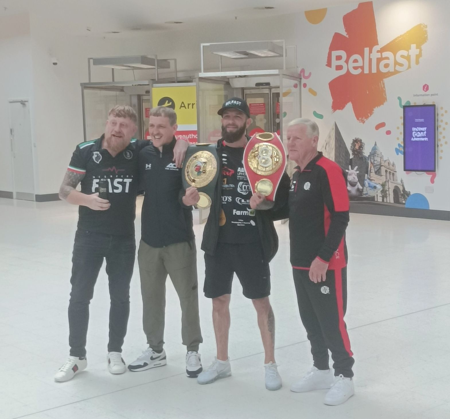 Anthony Cacace and his team at George Best City Airport on Monday 