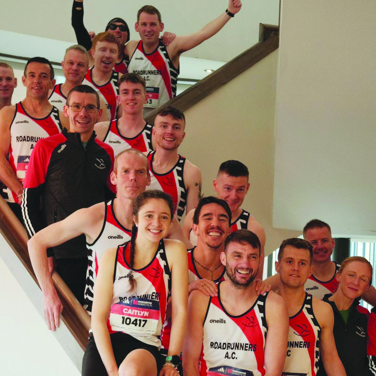 Roadrunners AC members gearing up for the recent Manchester Marathon. The club is set to host ‘Mazerunner’ on August 2 with a 3k fun run, plus 5k and 10k races that are open to all