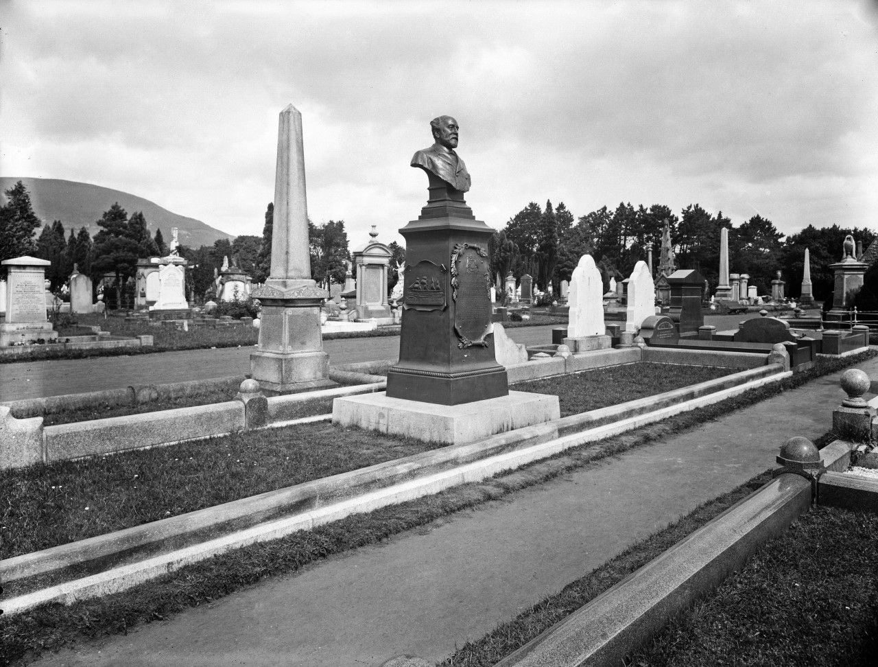 RESTORE: The original bust of William James Pirrie on his City Cemetery grave. The bust now resides in the grounds of Belfast City Hall