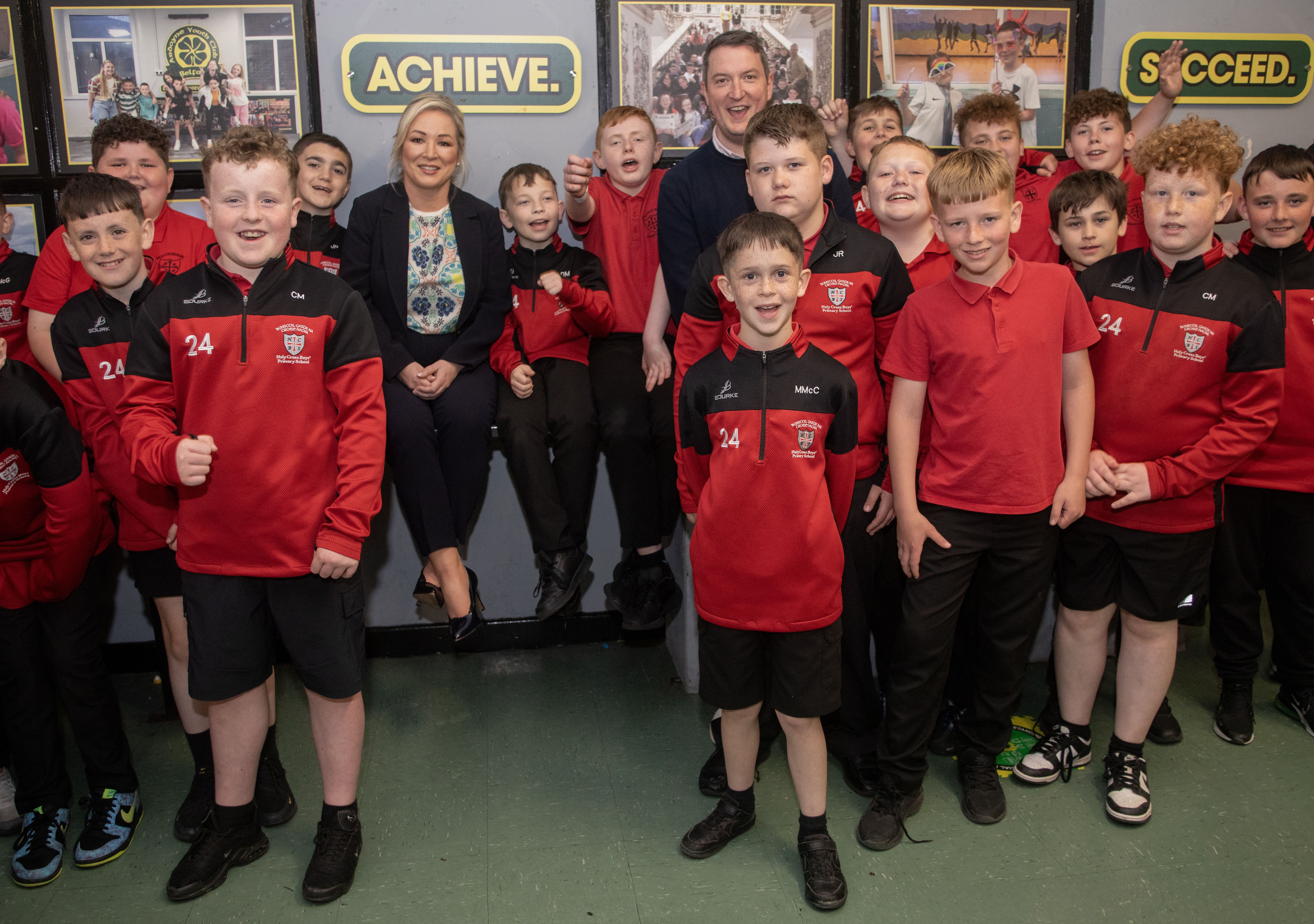SUPPORT: Sinn Féin North Belfast MP John Finucane with First Minister Michelle O\'Neill during a visit to Holy Cross Boys PS in Ardoyne this week