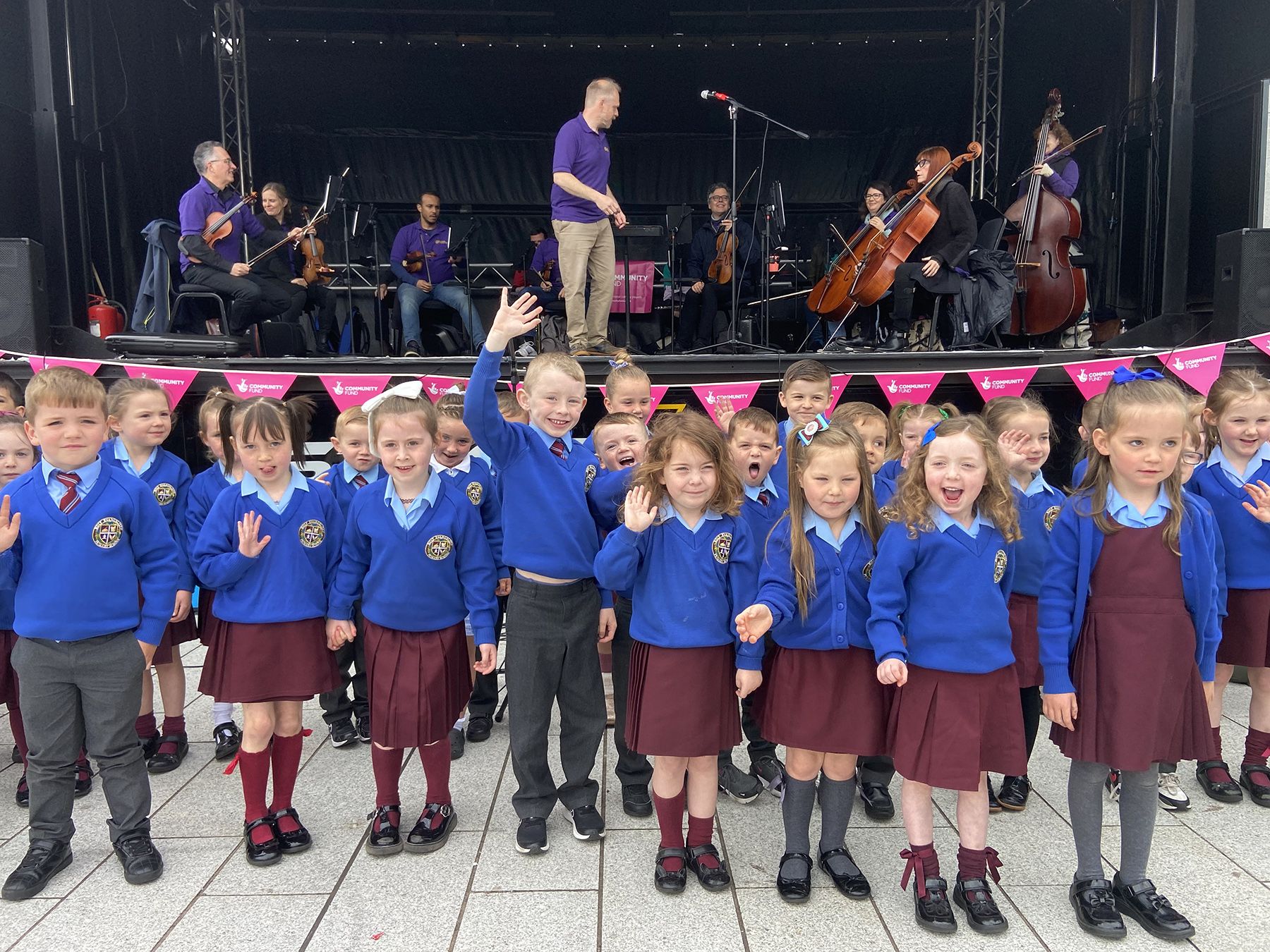 CRESCENDO PROJECT: Pupils from Holy Evangelists\' Primary School at Colin Town Square 