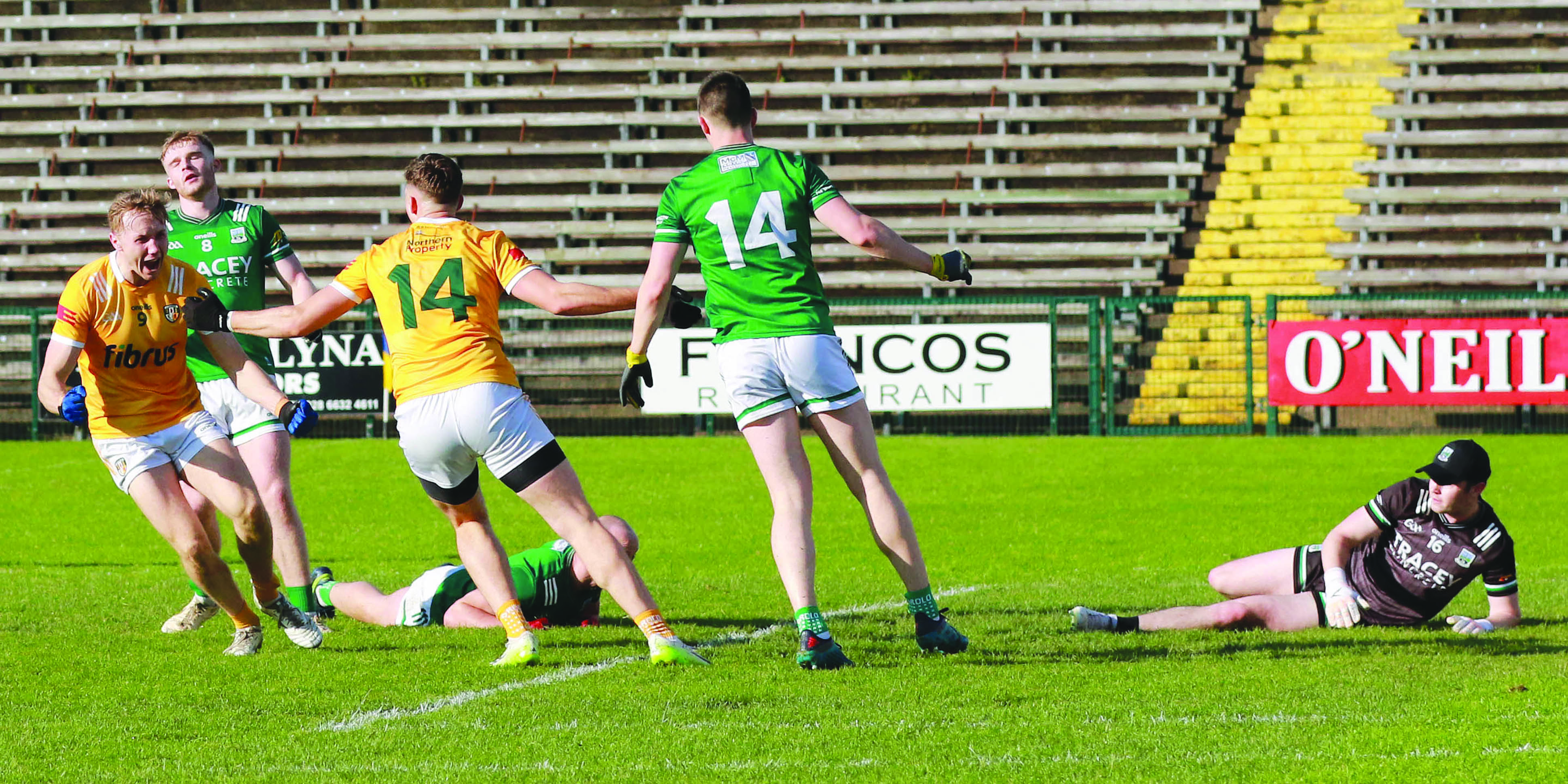 Cathal Hynds’ late goal helped Antrim past Fermanagh in the quarter-final