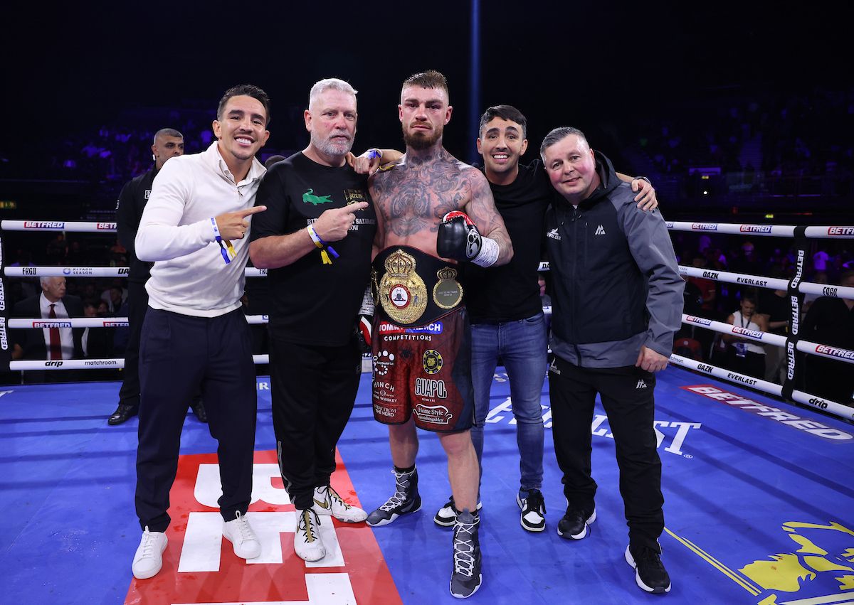 Lewis Crocker with his team after Saturday\'s win in Birmingham 