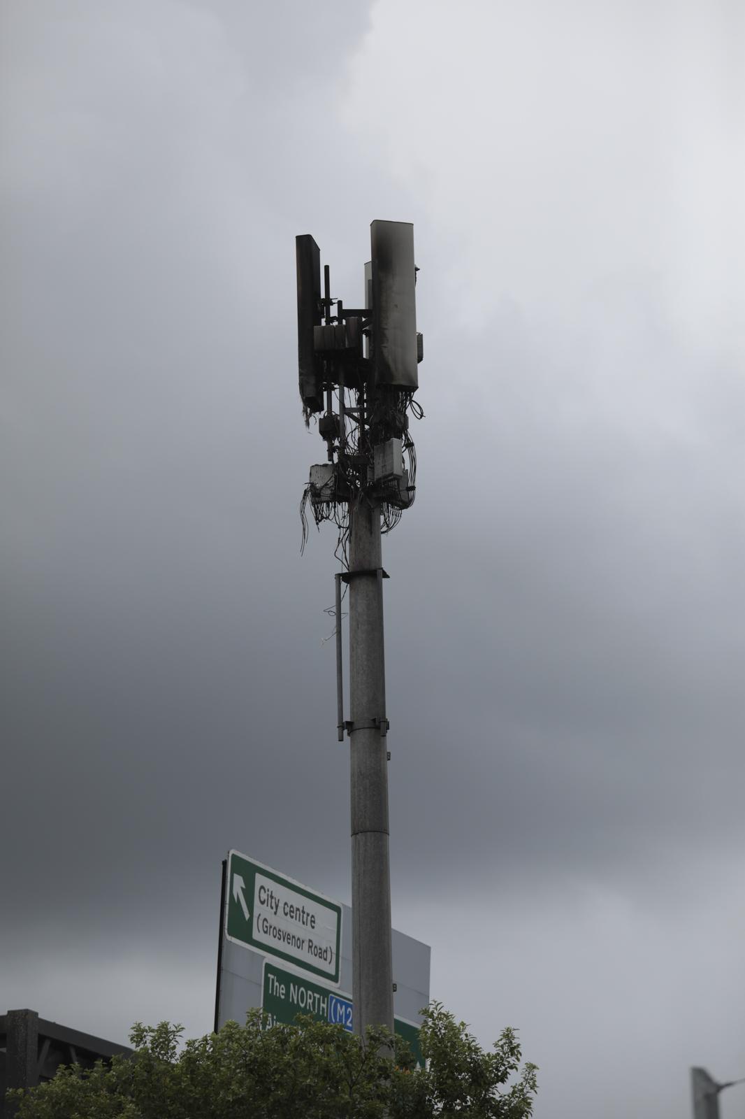 ARSON: Damage was caused to the telecommunications mast in Distillery Street