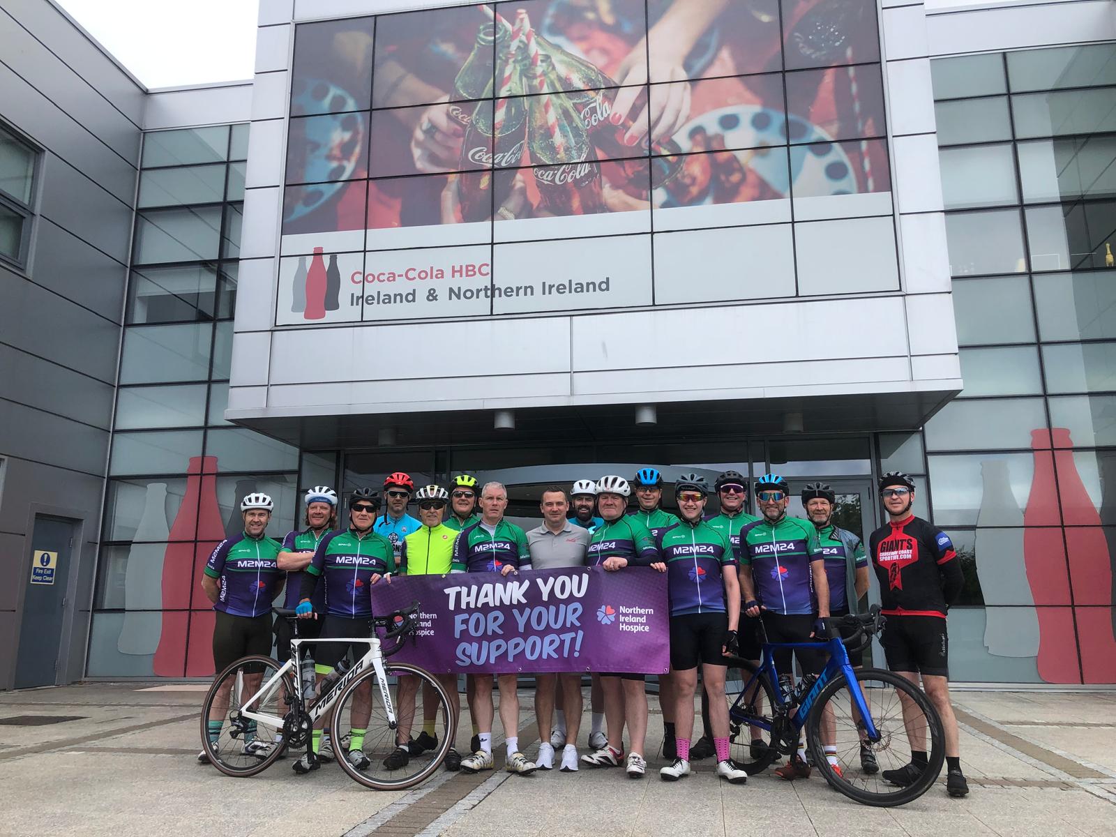 CHALLENGE READY: The team involved in the Mizen Head to Malin Head cycle