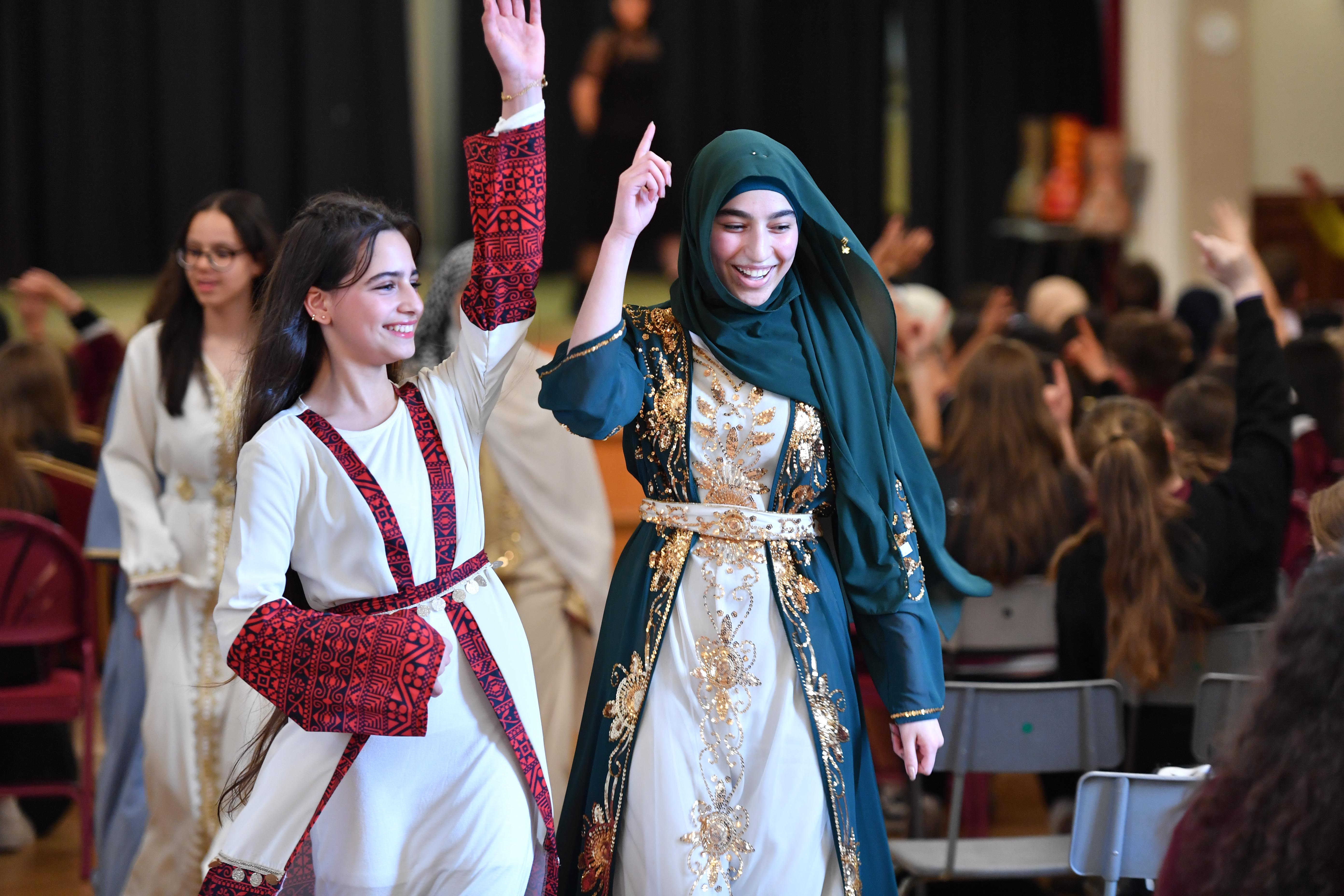 HERITAGE: Pupils celebrating Arabic culture at St Dominic\'s wearing traditional dress