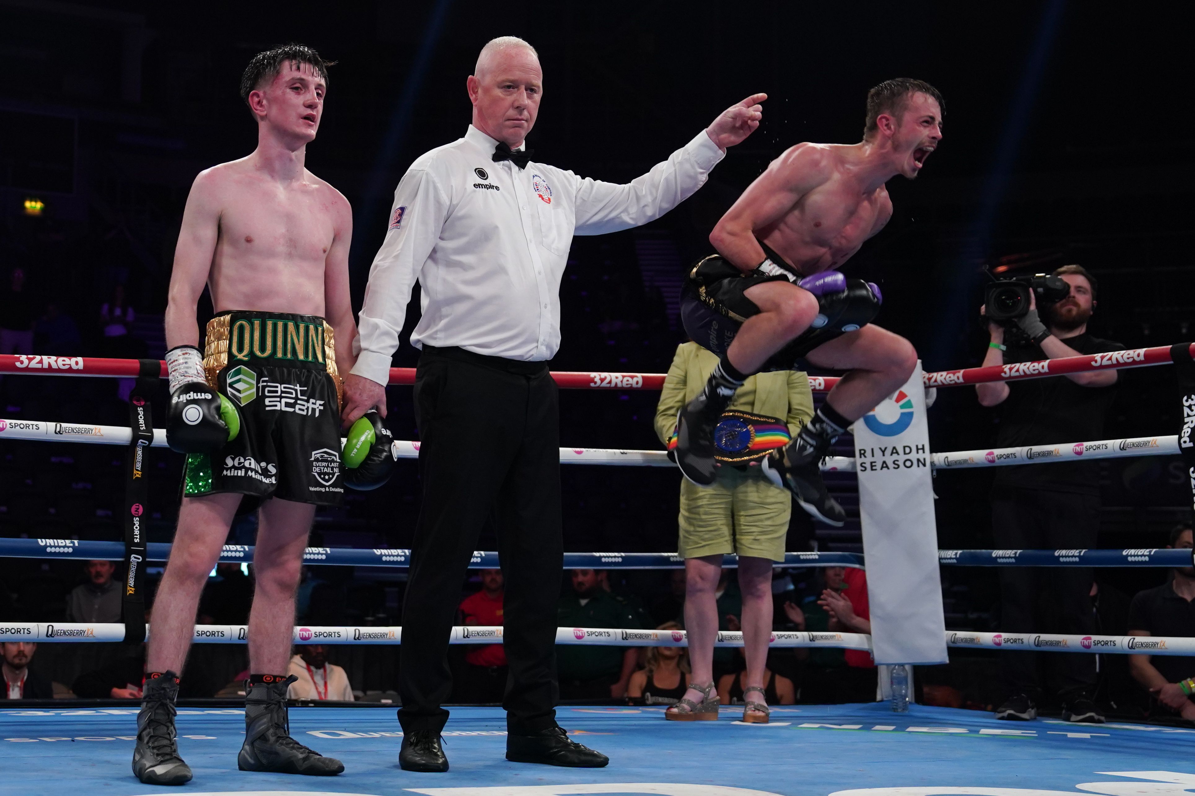 Contrasting emotions at the verdict as Conner Kelsall had his hand raised with Conor Quinn left disappointed