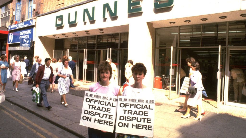 COMMITTED: Dunnes Stores strikers Michelle Gavin and Alma Russell were part of a group of trade unionists who made history