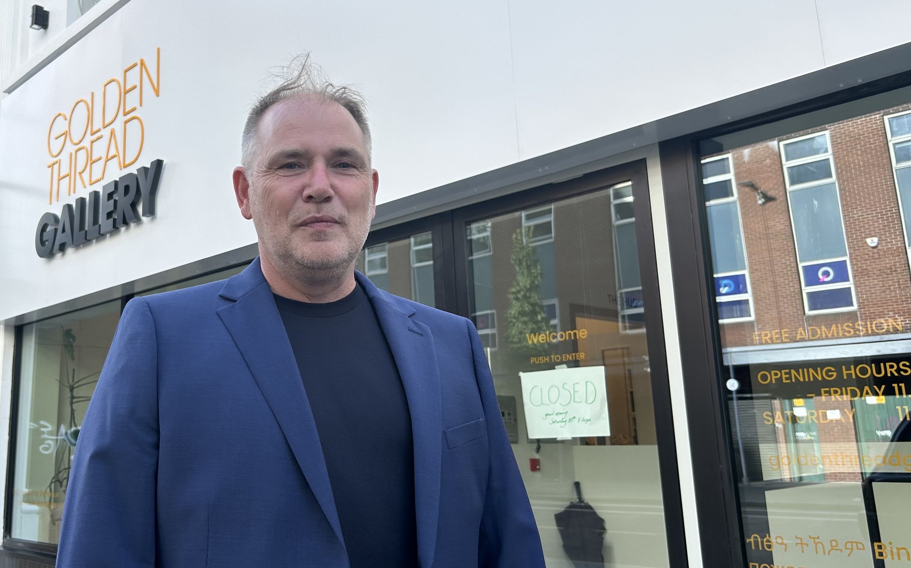 IN THE FRAME: Golden Thread Gallery director Peter Richards outside their new Queen\'s Street base at the weekend