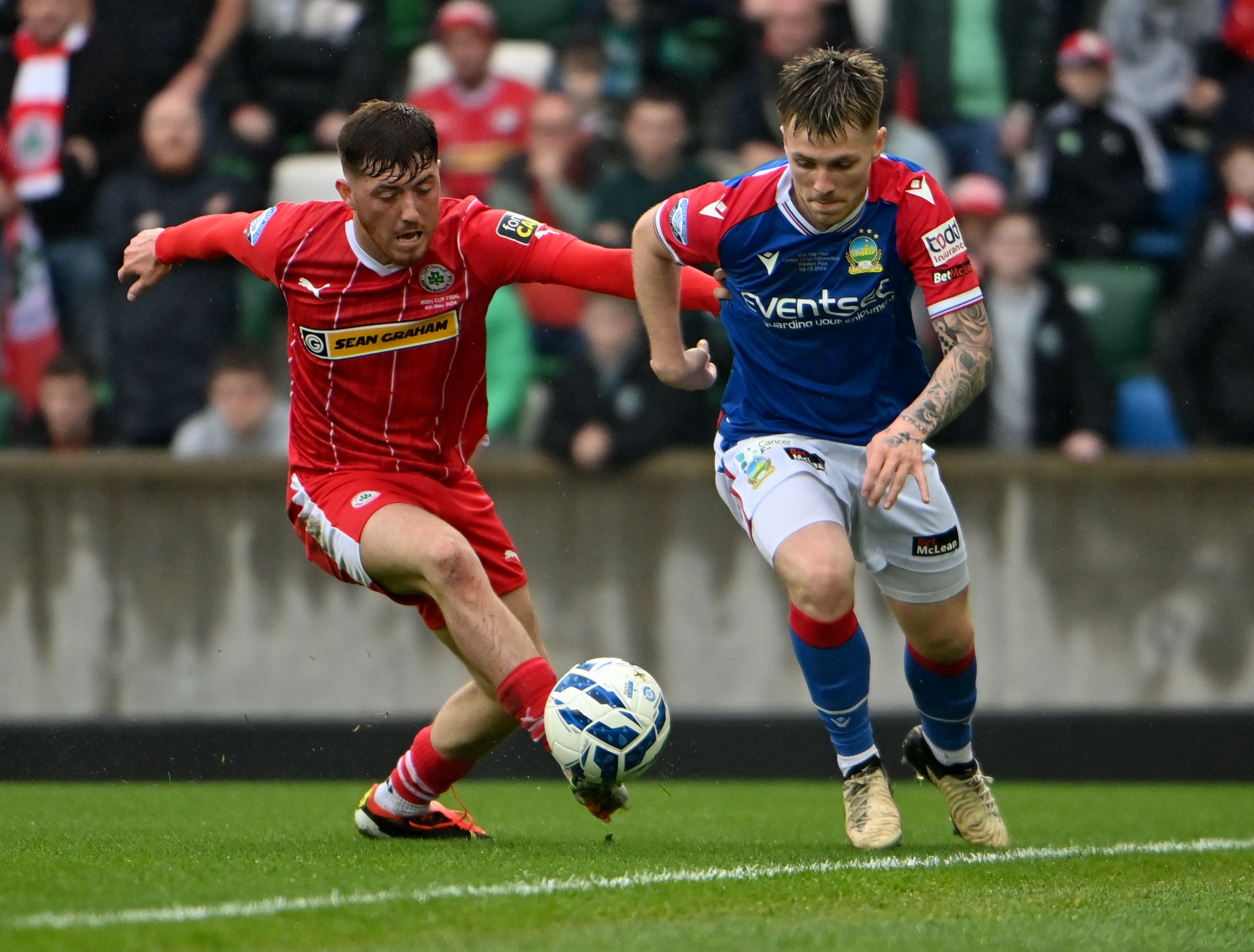 Sean Stewart (left) is happy to make his spell at Cliftonville permanent after signing from Norwich City