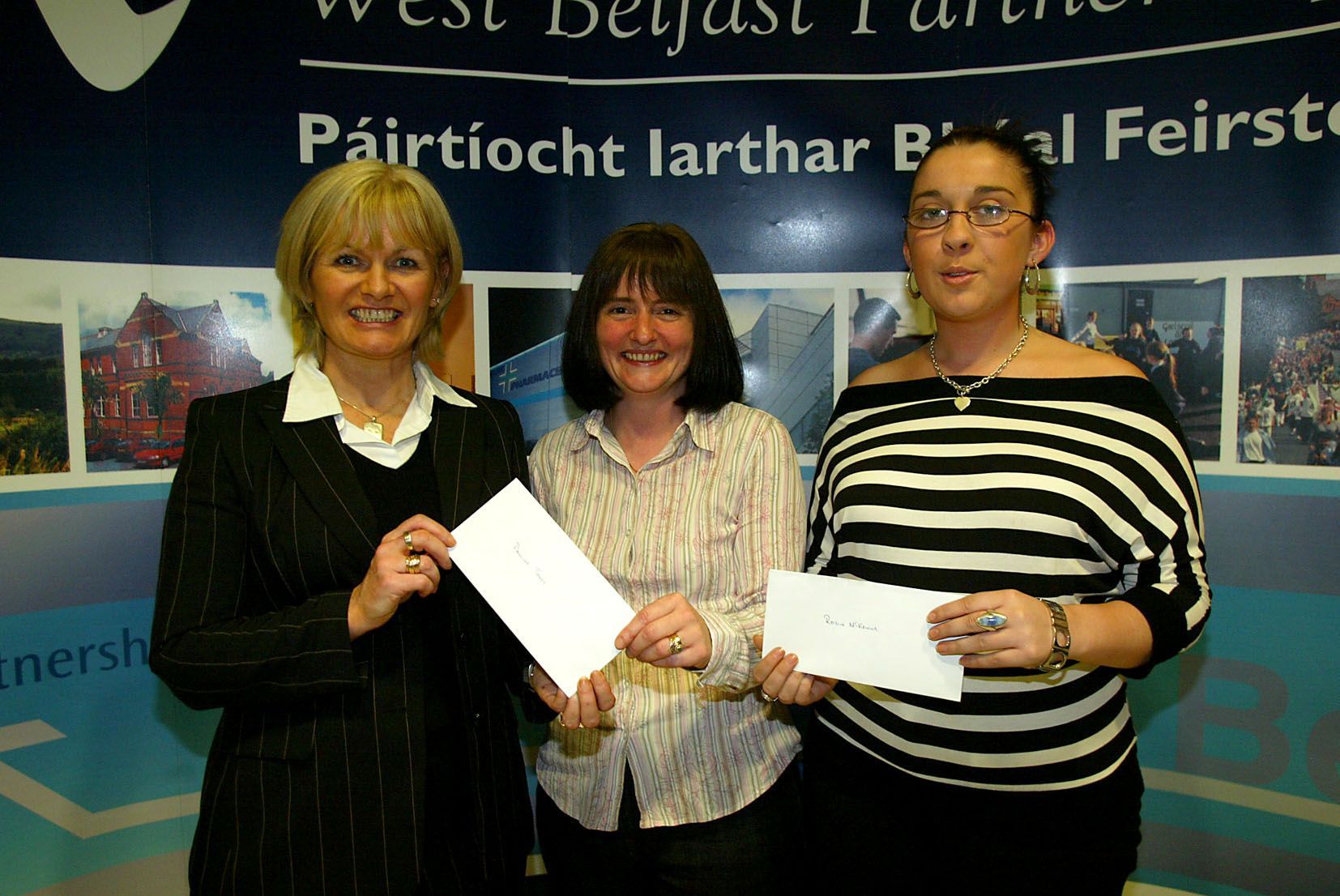 INVESTING IN EDUCATION: Workforce Training Services Aisling Bursaries were presented by Pauline Canavan to Pauline Toney and Roisín McKenna back in 2004