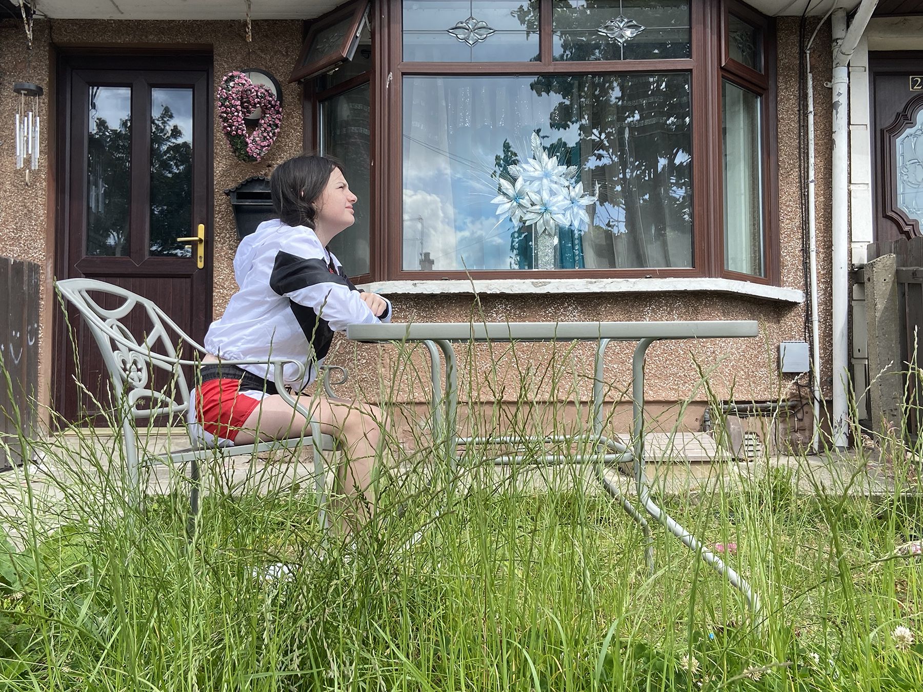 ON THE OUTSIDE: Donnamarie\'s daughter Olivia (11) outside the house in Stratford Gardens in Ardoyne