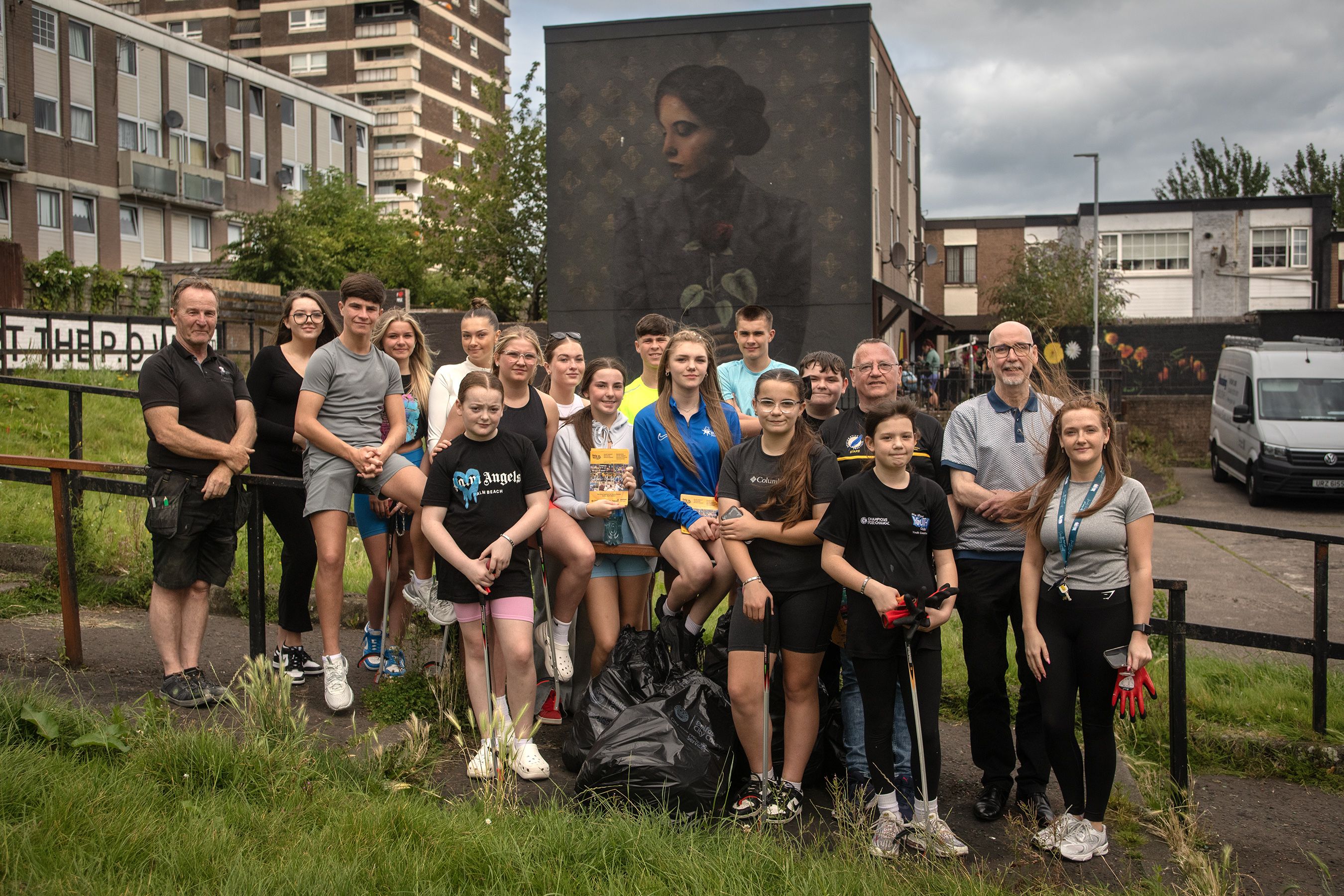 CLEAN-UP: Young people in the New Lodge have been praised for their work in sprucing up the area