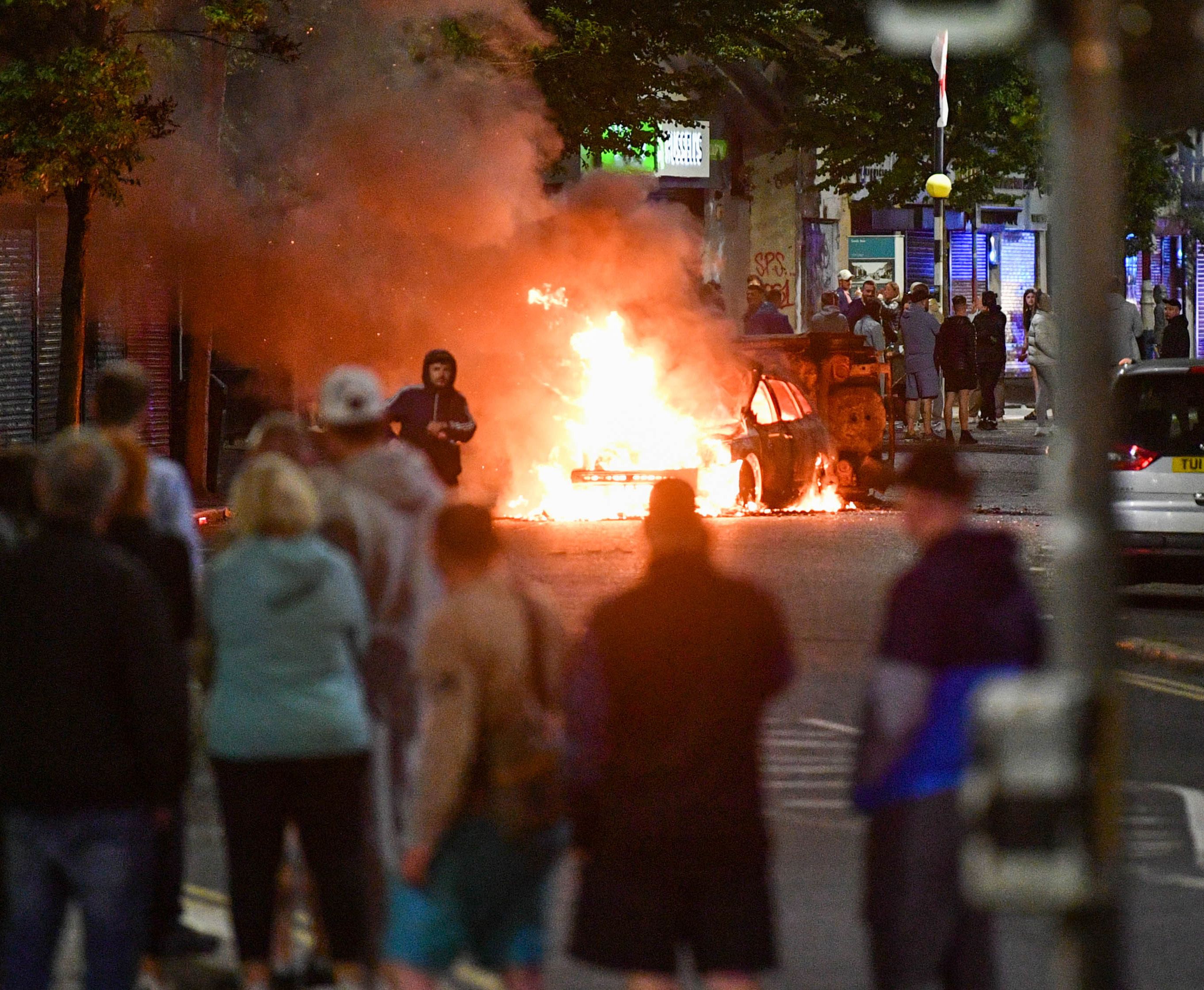 DISORDER: The trouble in South Belfast on Saturday night