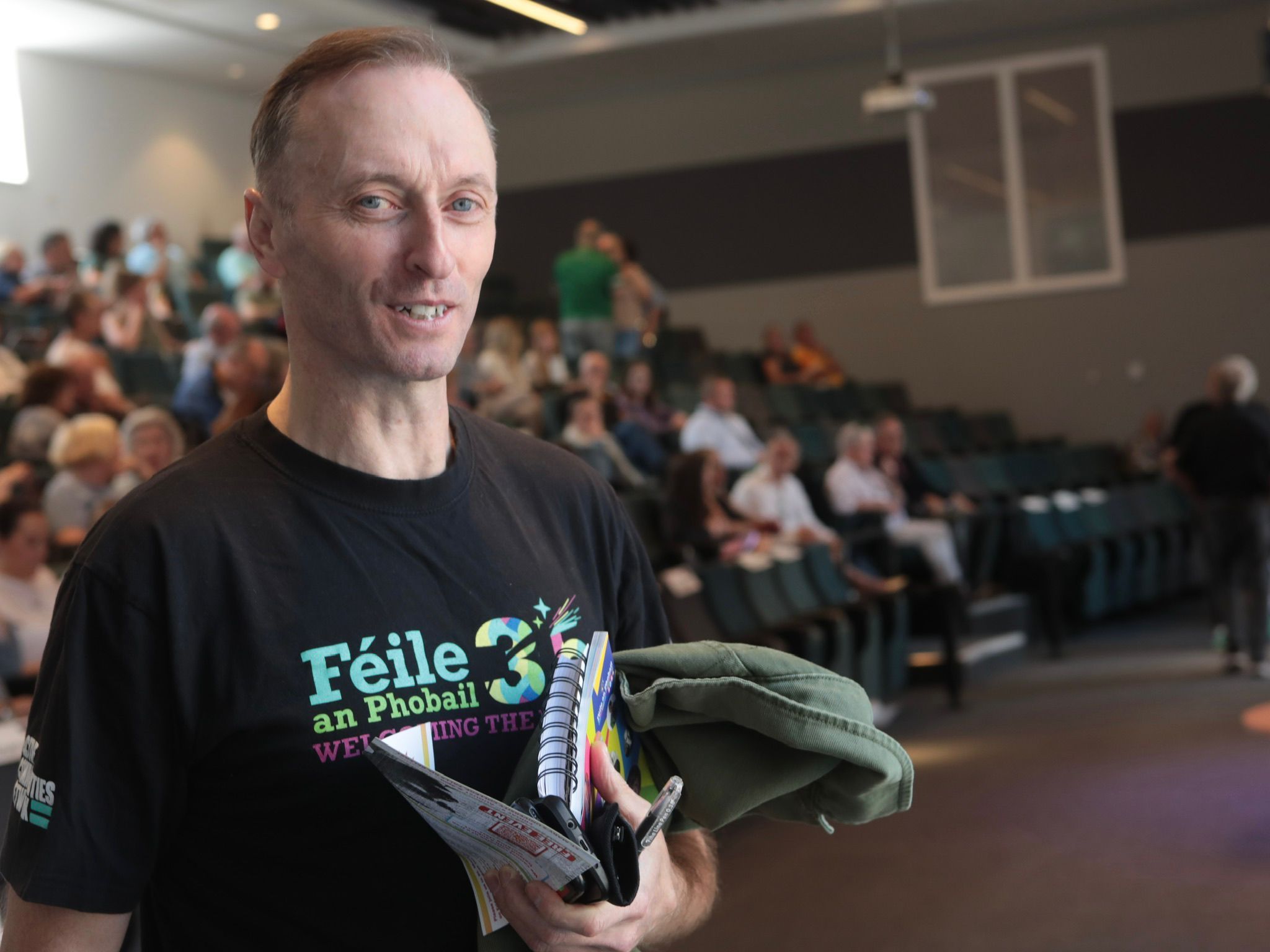 FÉILE FAN: Séamus Carabine takes in Féile 2024 at one hundred miles an hour