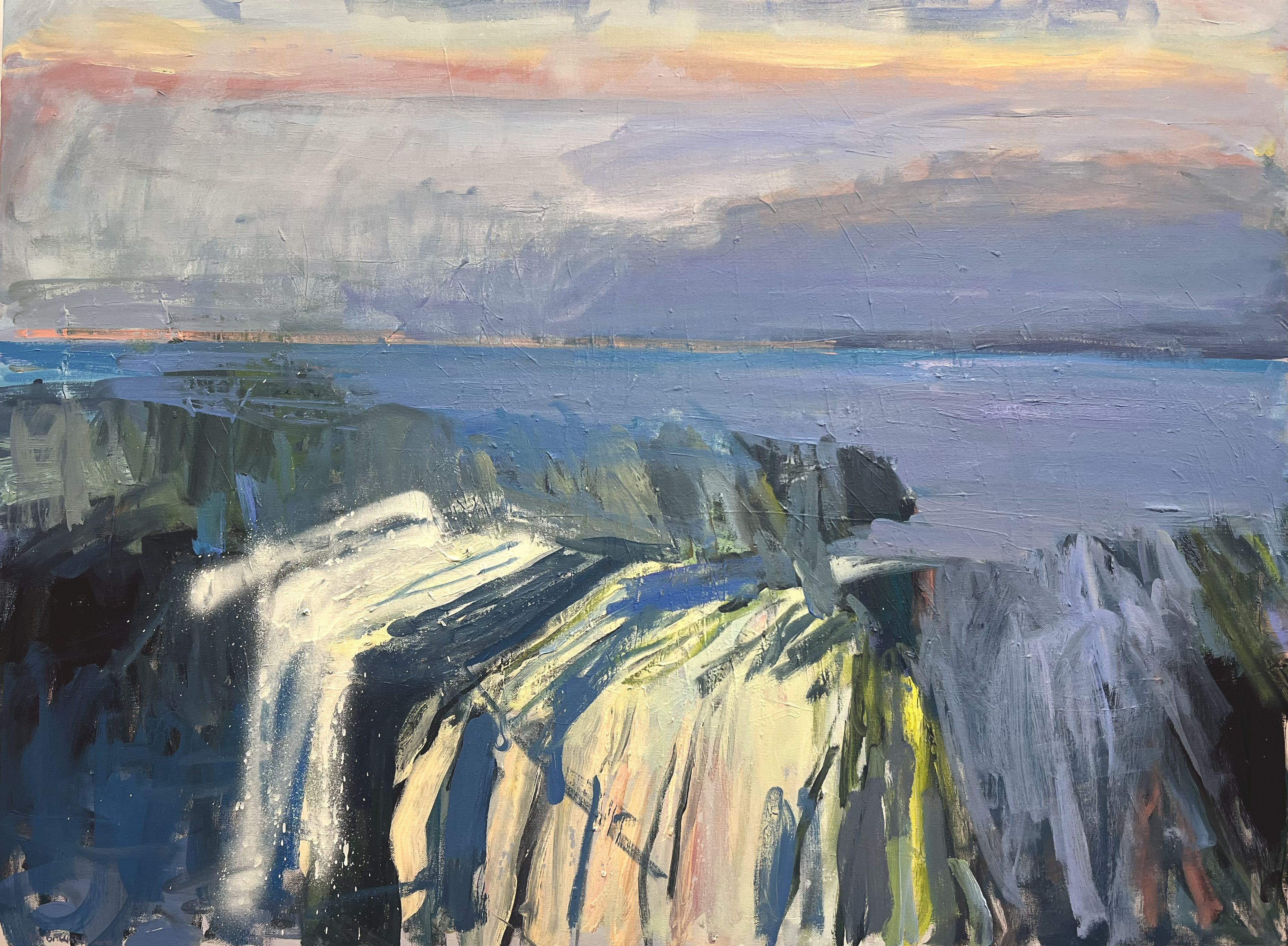 ECLECTIC: Lisa Ballard\'s Dark Seas and Rocks in oil and spray paint, part of the Lisburn exhibition