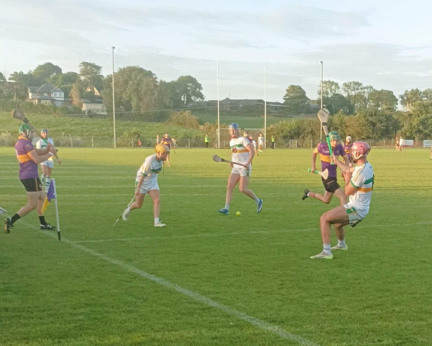 Action from Monday\'s game in Carryduff