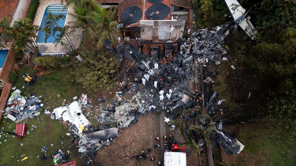 TRAGEDY: All 62 people on board the plane died in the crash 50 miles from Sao Paulo