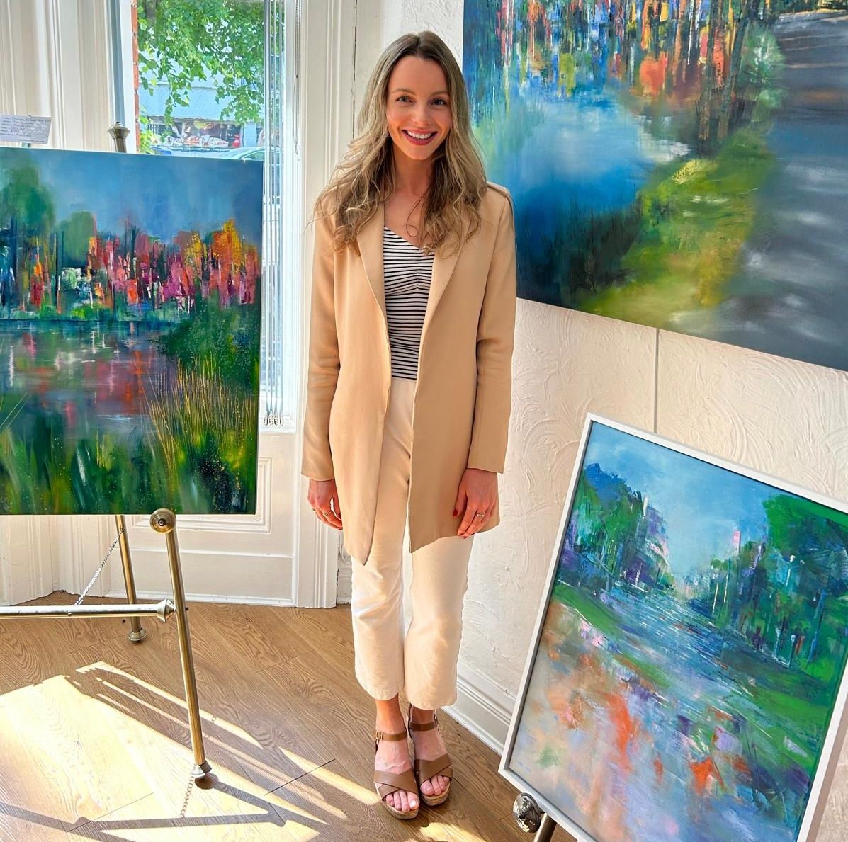 BROAD STROKES: Maria Lindy with her vibrant artworks