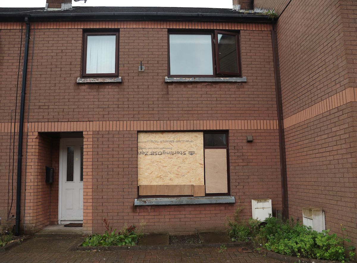 RACIST ATTACK: Windows were smashed at the house in Lindsay Way, off Donegall Pass 