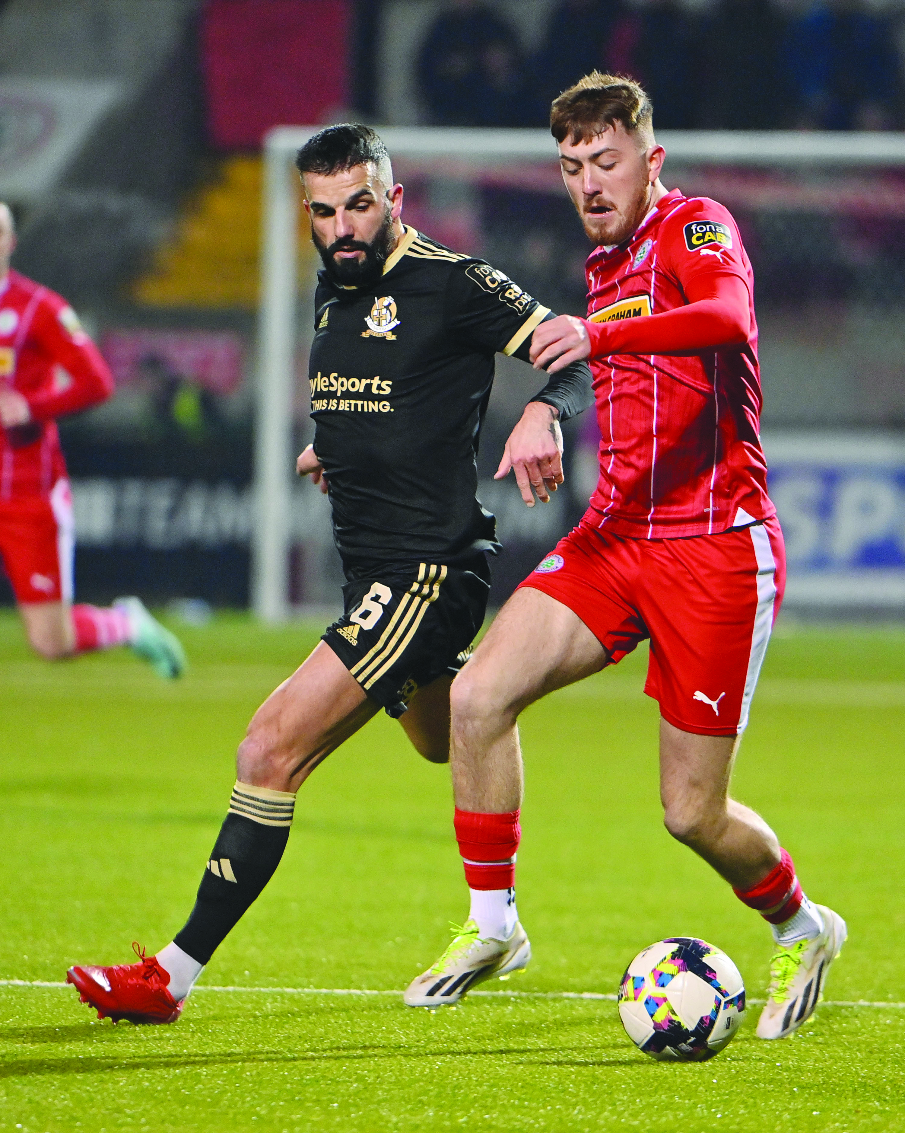 Sean Stewart and Robbie Weir in action when the teams met last season