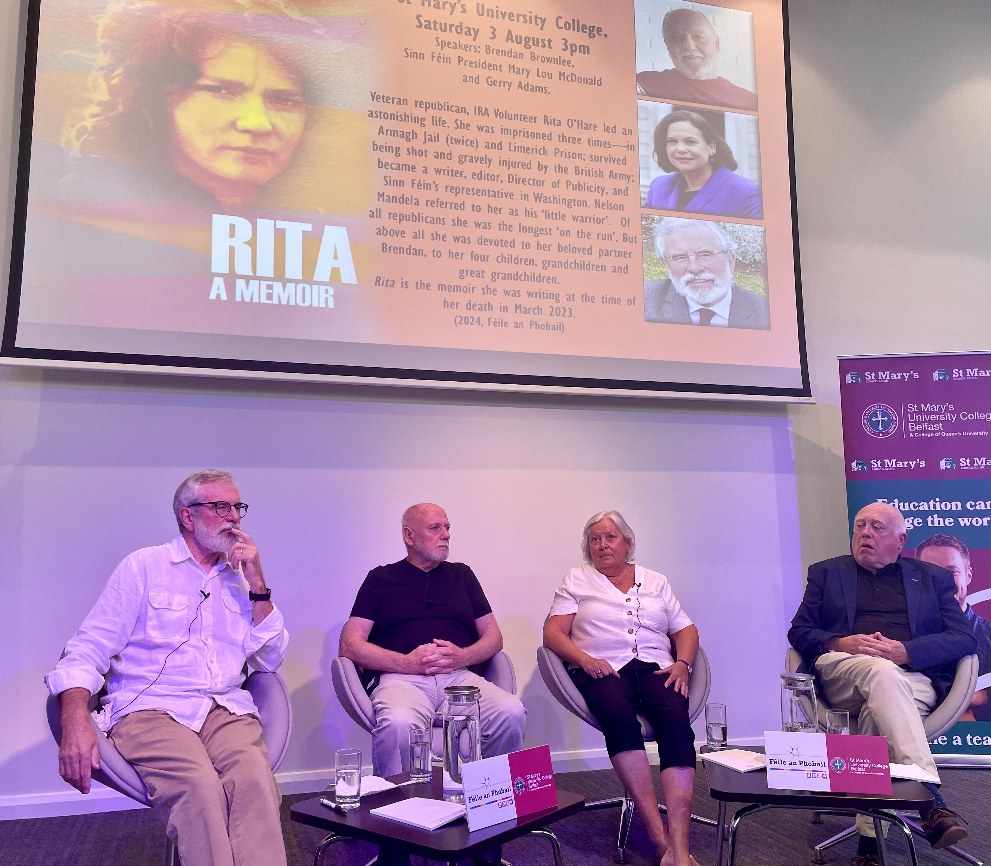 TOP VENUE: The launch of the Rita O’Hare memoir in St Mary’s University College