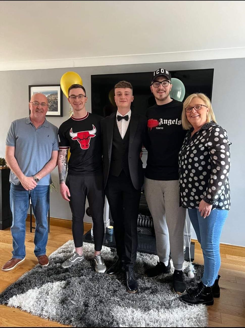 SUPPORT: Stephen with wife Janice and sons Andrew, Conor and Matthew