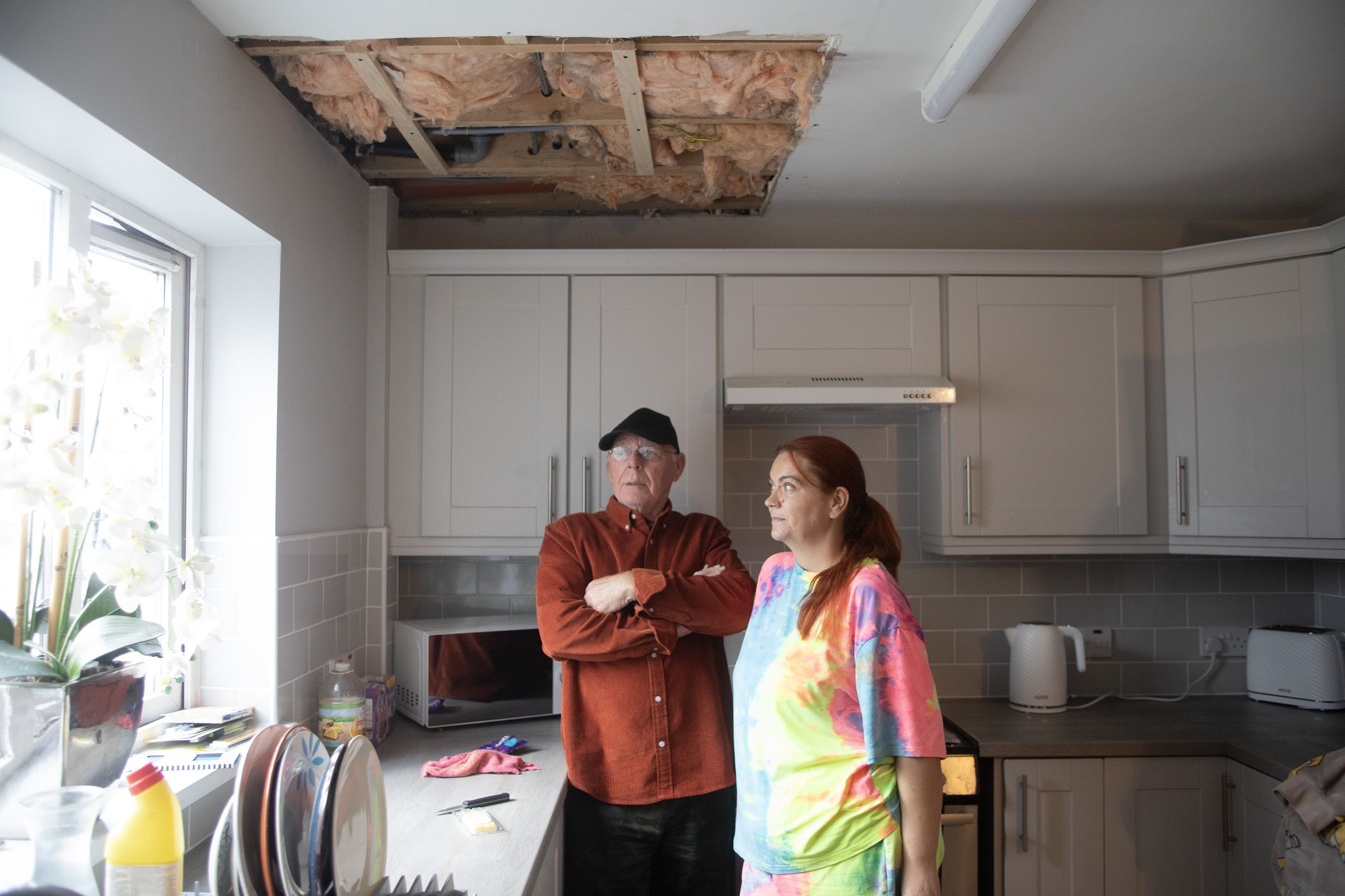 ANGER: Nicola Nugent in her Stanhope Street home with Frank Dempsey from Carrick Hill Residents\' Association