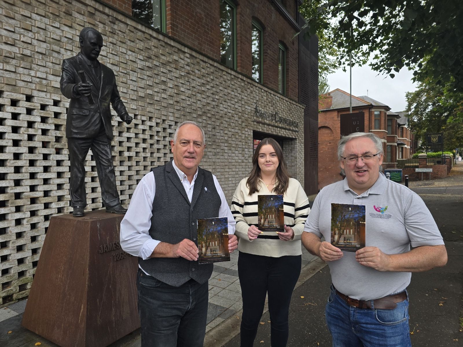 EVENTS: Séanna Walsh, Eimear Hargey and Seán Quinn with the James Connolly Visitor Centre\'s Autumn Programme