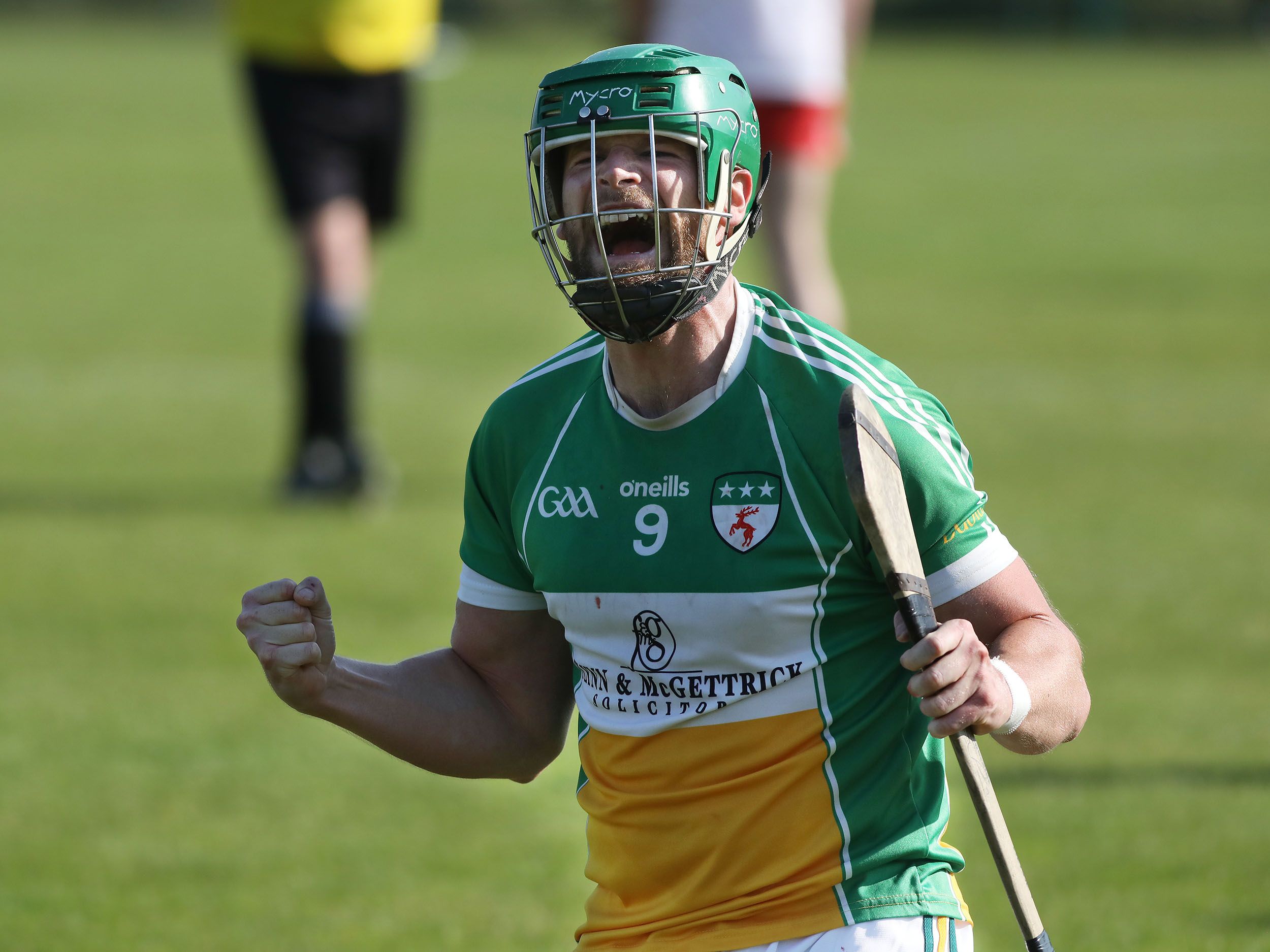 Colm McKee celebrates at the final whistle as Davitt\'s reached the last four