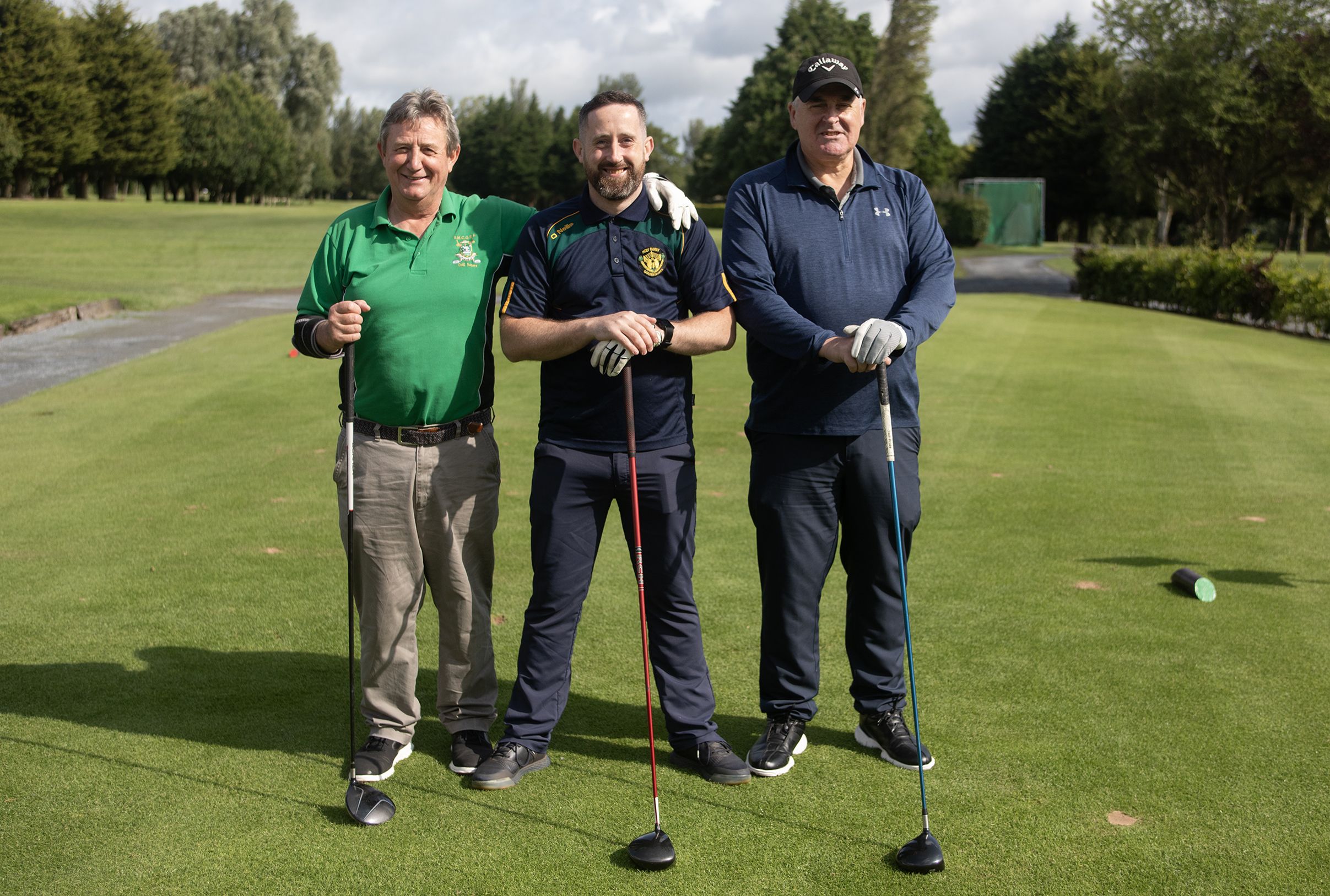 SUPPORT: Hugh Russell Jnr with Lenny McGreevy and Miceall Finnegan 