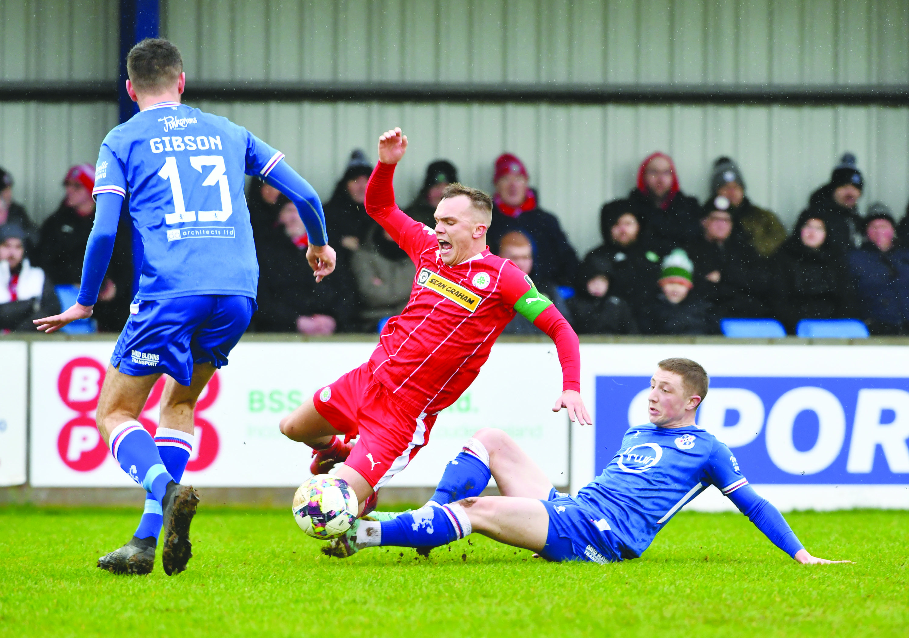 Rory Hale, pictured in action against Loughgall last year, is still a way off returning to full fitness according to Cliftonville manager Jim Magilton