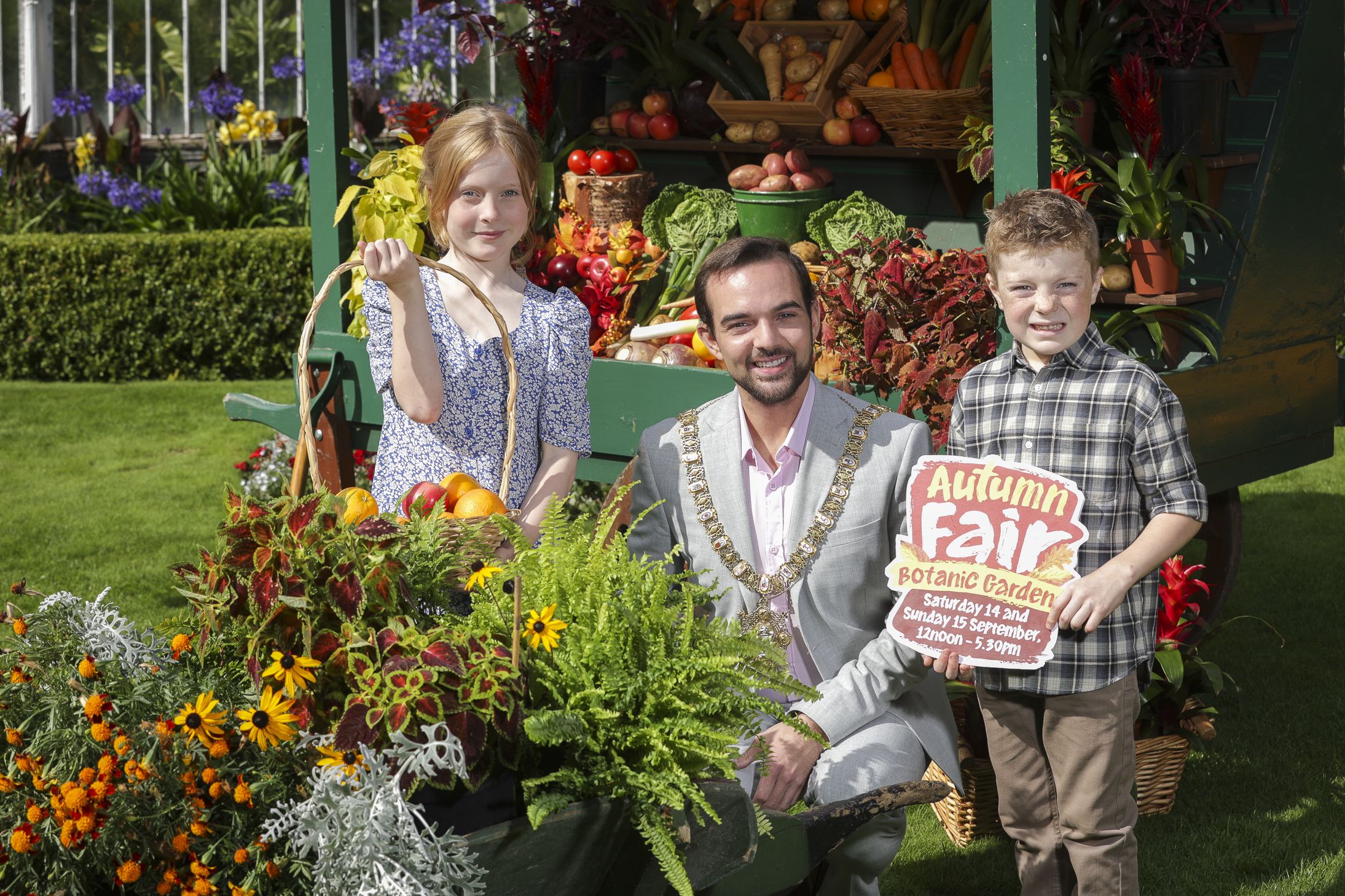 AUTUMN FAIR: Lord Mayor Councillor Micky Murray with Sarah and Niall McCann at the event launch