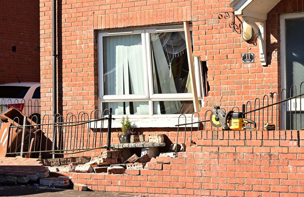 DAMAGE: The house in Ligoniel where the accident occurred 