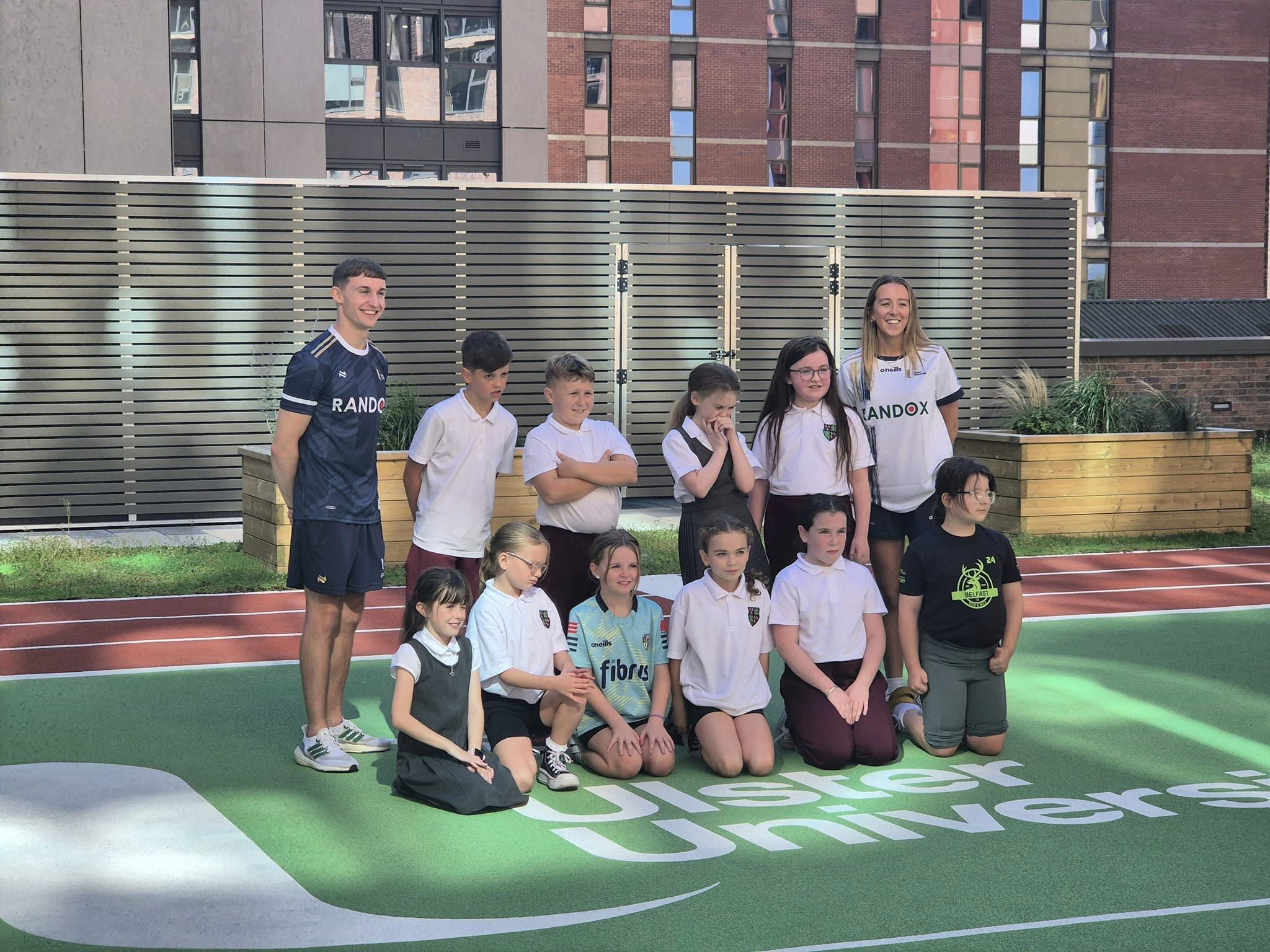 VISIT: Pupils from Bunscoil Mhic Reachtain on a visit to sports facilities at Ulster University