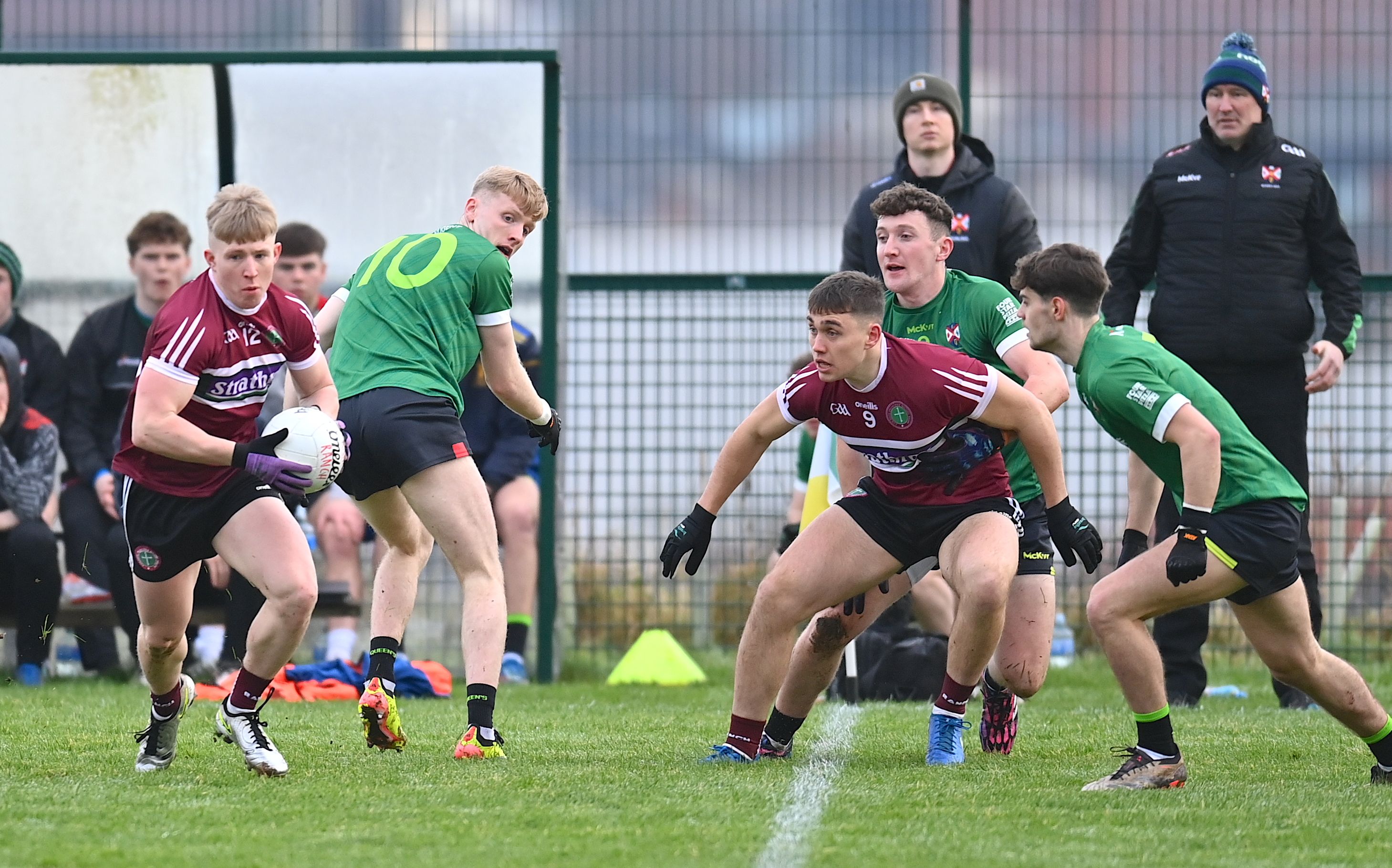 Sean Quigley of St Mary\'s looks to get on the front foot at Davitt Park on Sunday 