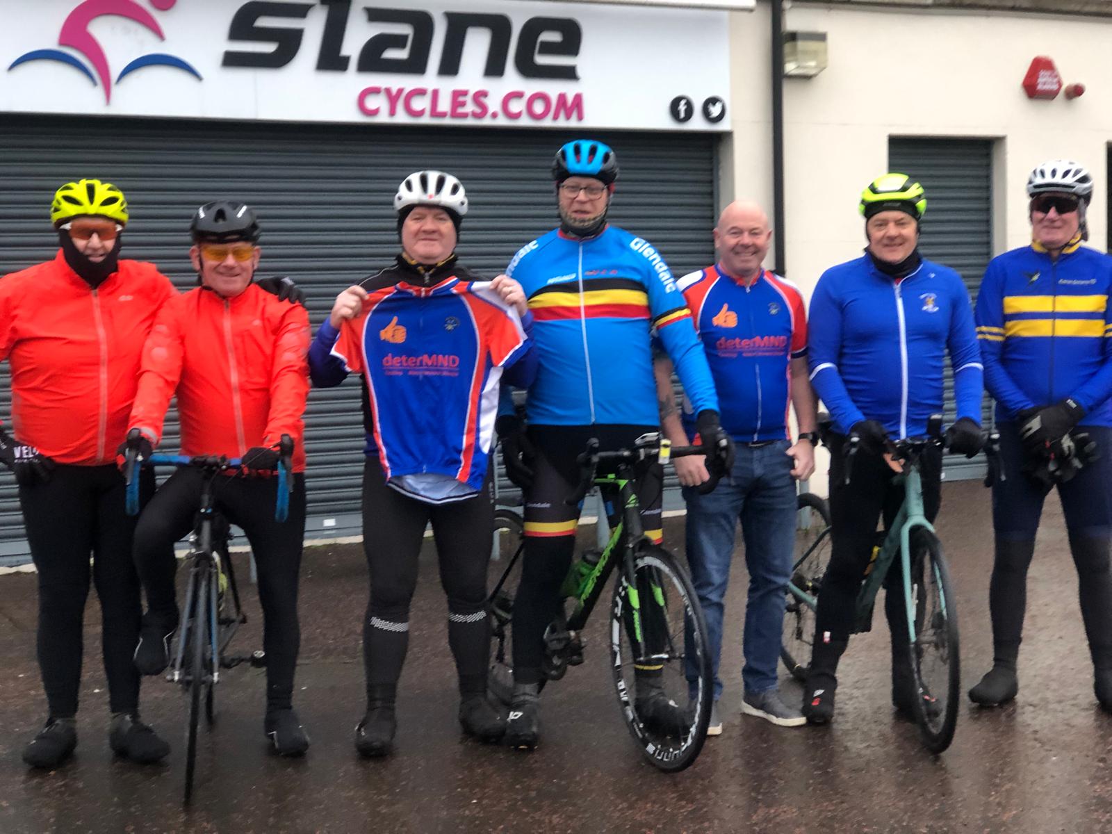 ON THE ONE ROAD: The team who will take part in the cycle from Belfast to Glasgow